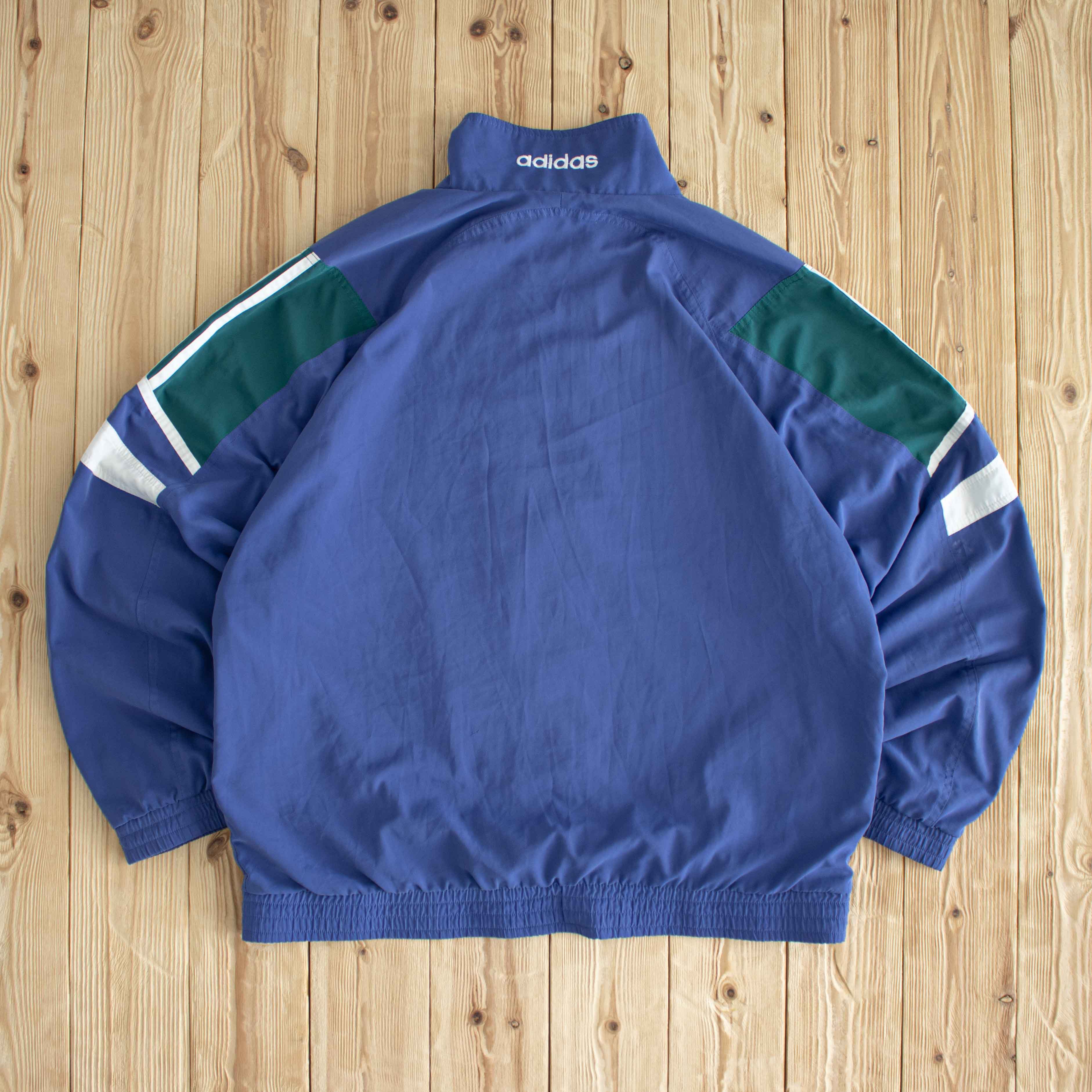 (L/XL) Adidas Vintage Embroidered Jacket Blue