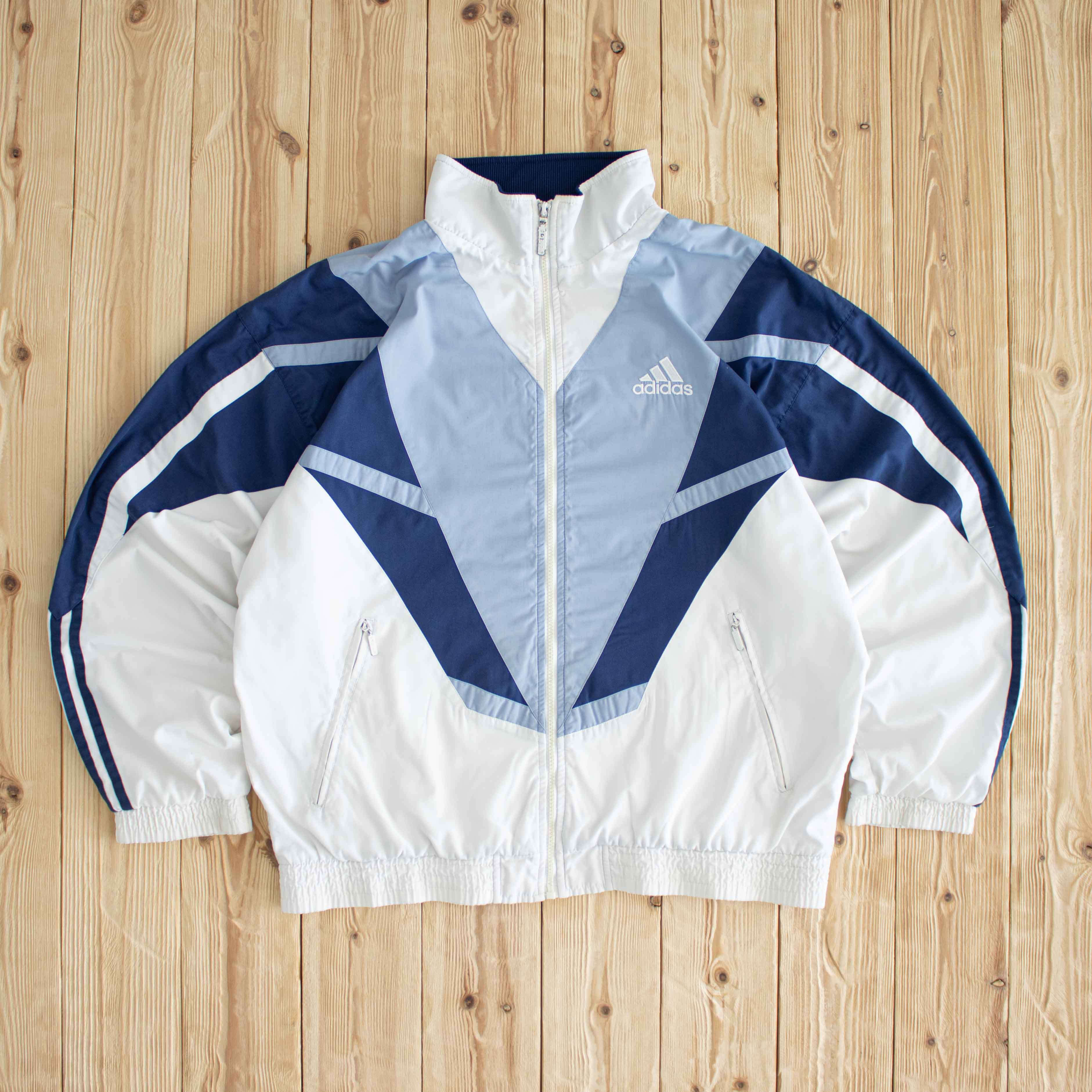 (M/L) Adidas Vintage Embroidered Jacket White