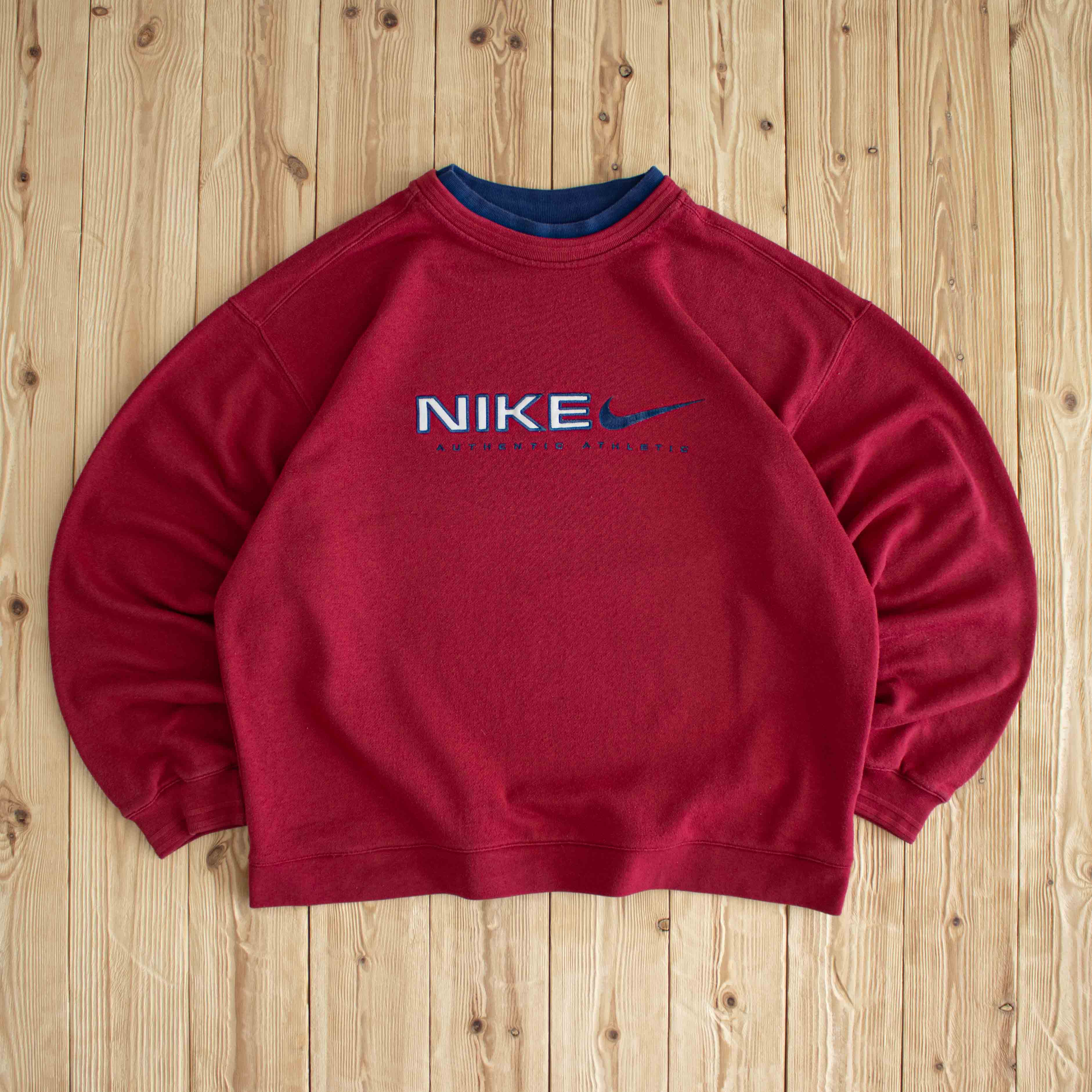 (L) Nike Authentic Athletic Vintage Embroidered Sweatshirt Red