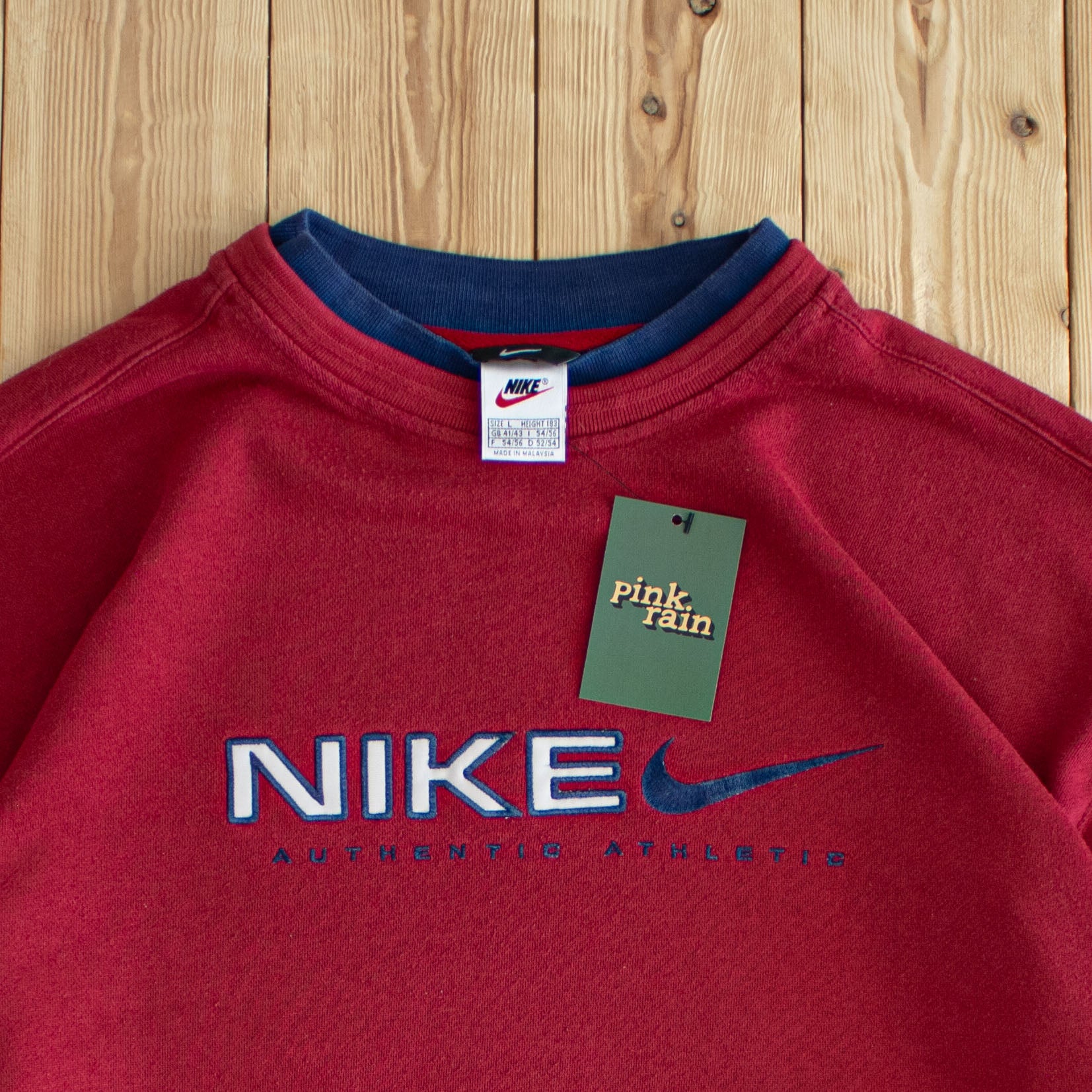(L) Nike Authentic Athletic Vintage Embroidered Sweatshirt Red