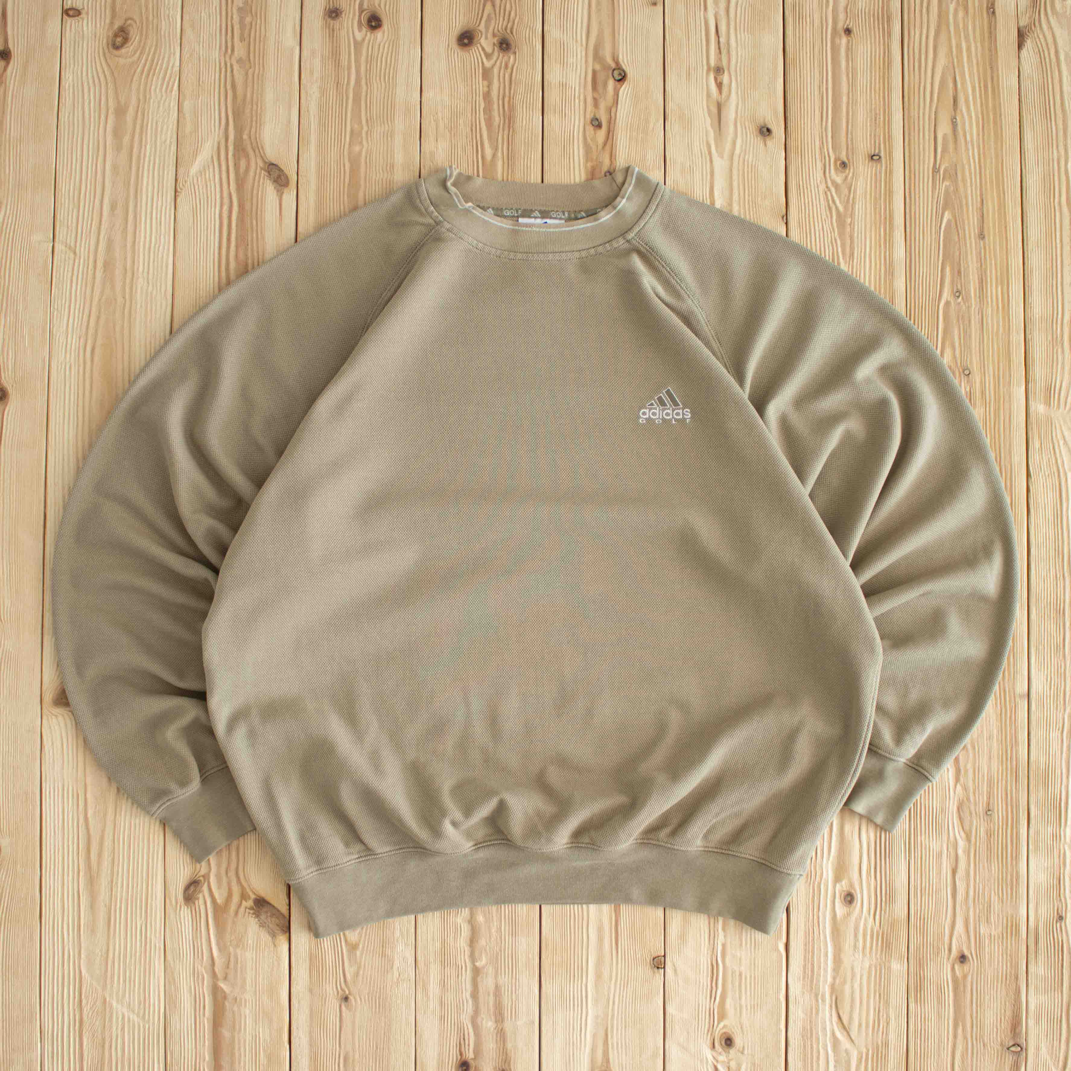 (L) Adidas Golf Vintage Embroidered Sweatshirt Beige