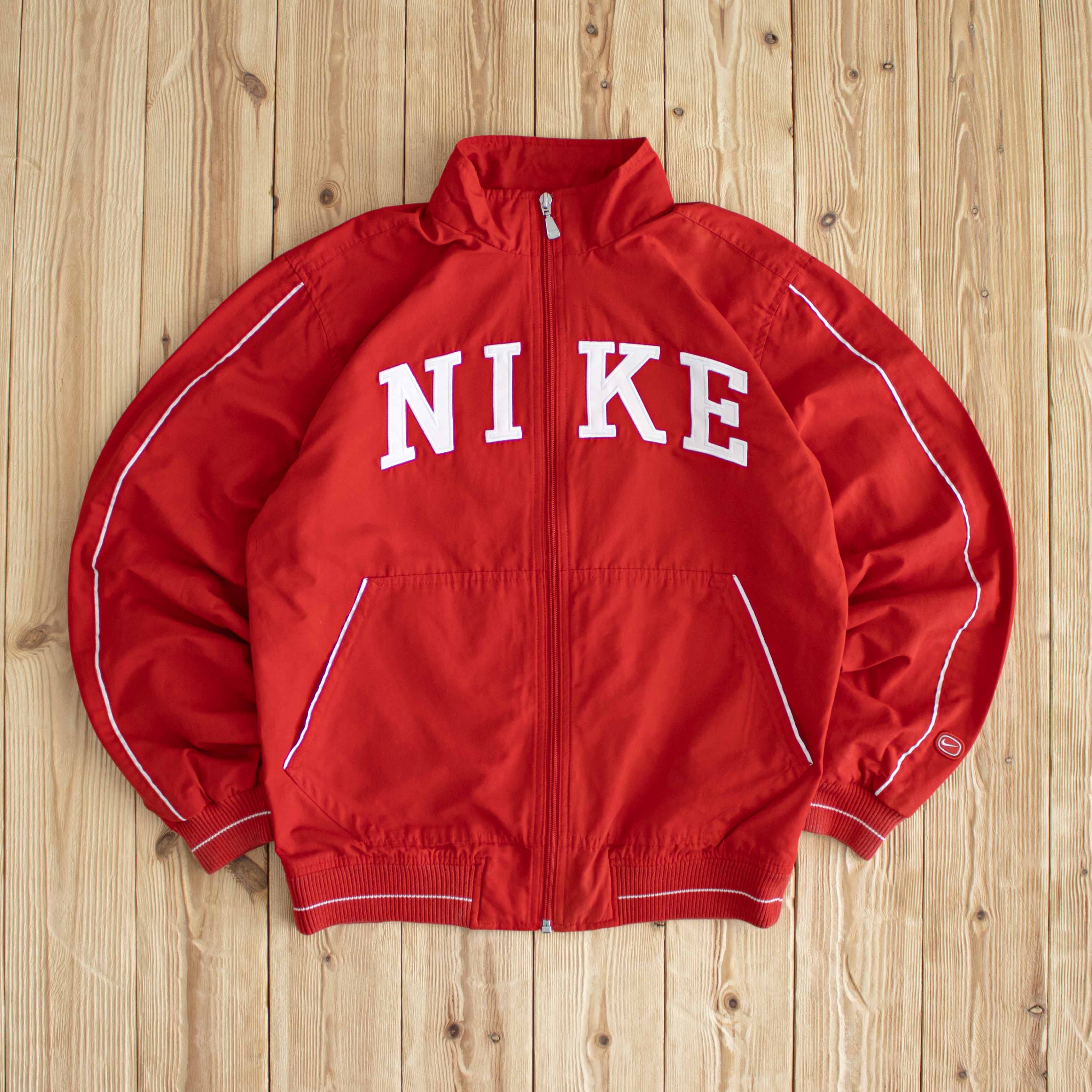 (M) Nike Spell Out Vintage Embroidered Jacket Red