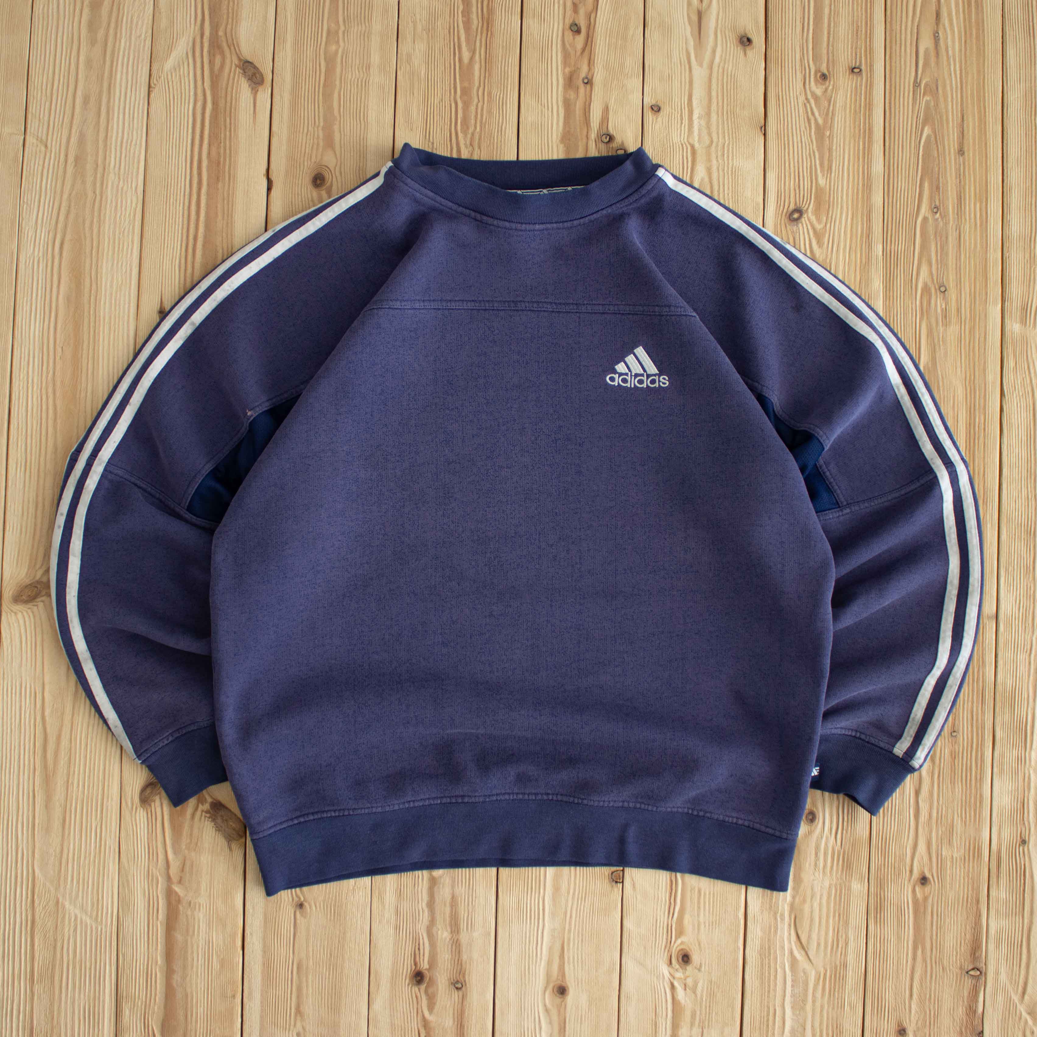 (M/L) Adidas Vintage Embroidered Sweatshirt Blue