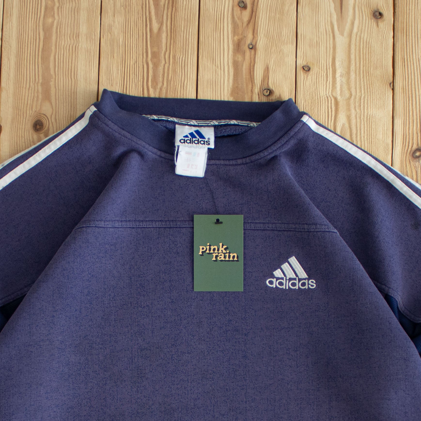 (M/L) Adidas Vintage Embroidered Sweatshirt Blue