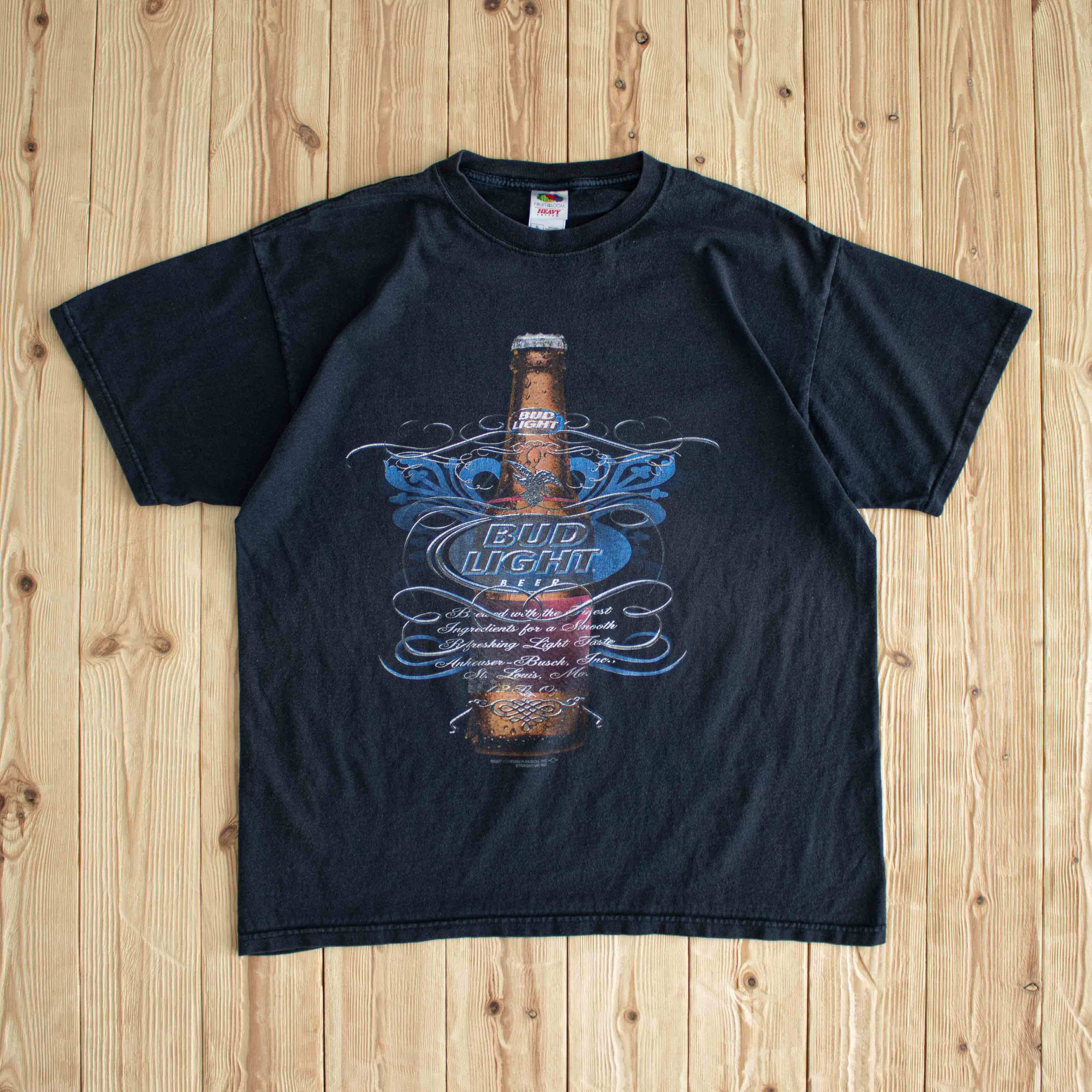 (L/XL) 2007 Bud Light Vintage T-Shirt Black