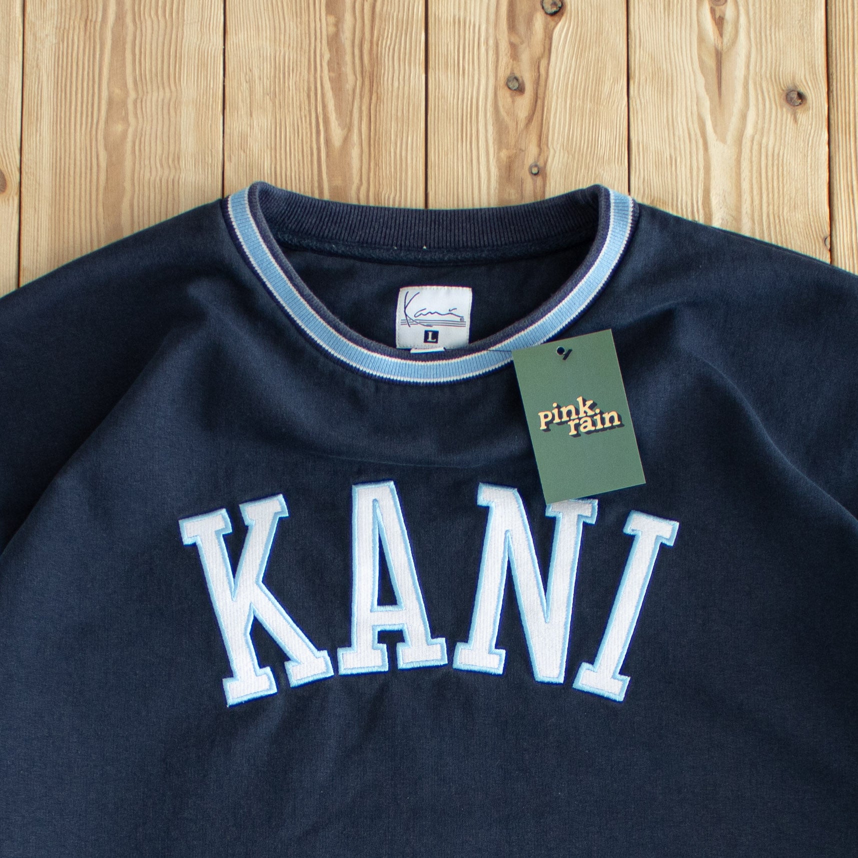 (XL) Karl Kani Vintage Embroidered Sweatshirt Blue