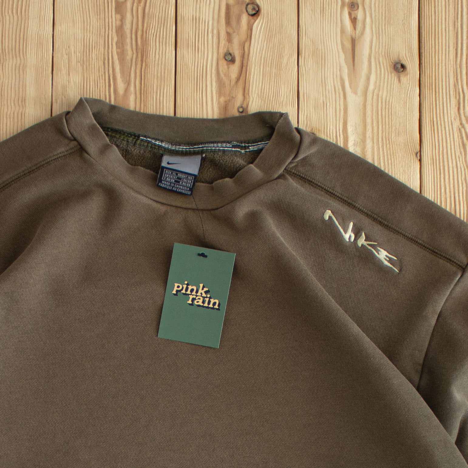 (L) Nike Vintage Embroidered Sweatshirt Brown