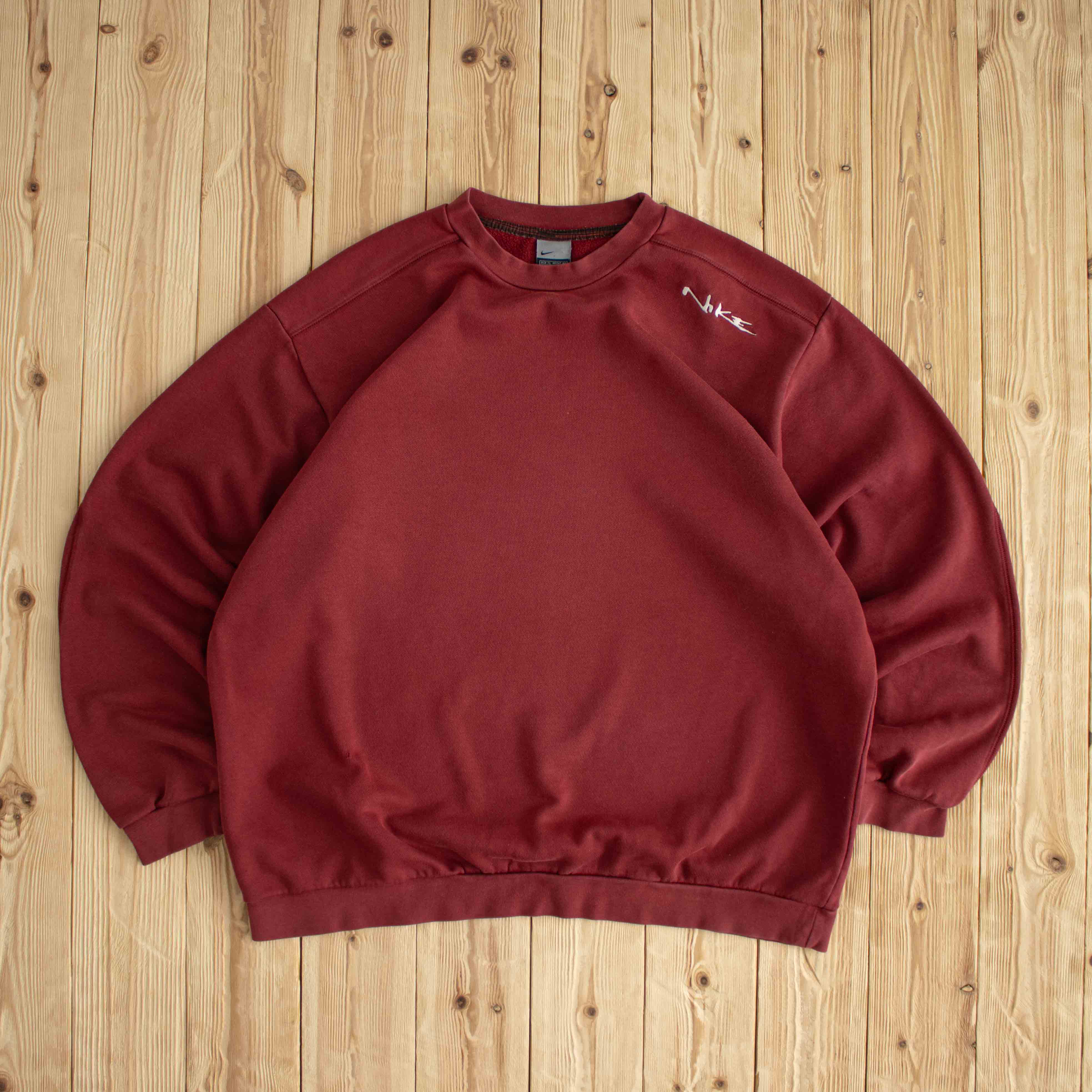 (XL) Nike Vintage Embroidered Sweatshirt Burgundy Red