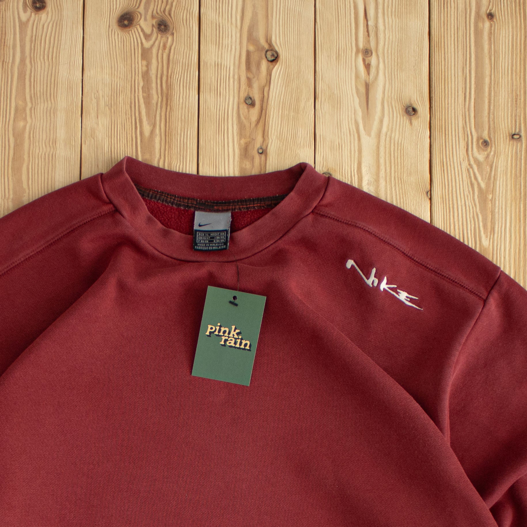 (XL) Nike Vintage Embroidered Sweatshirt Burgundy Red