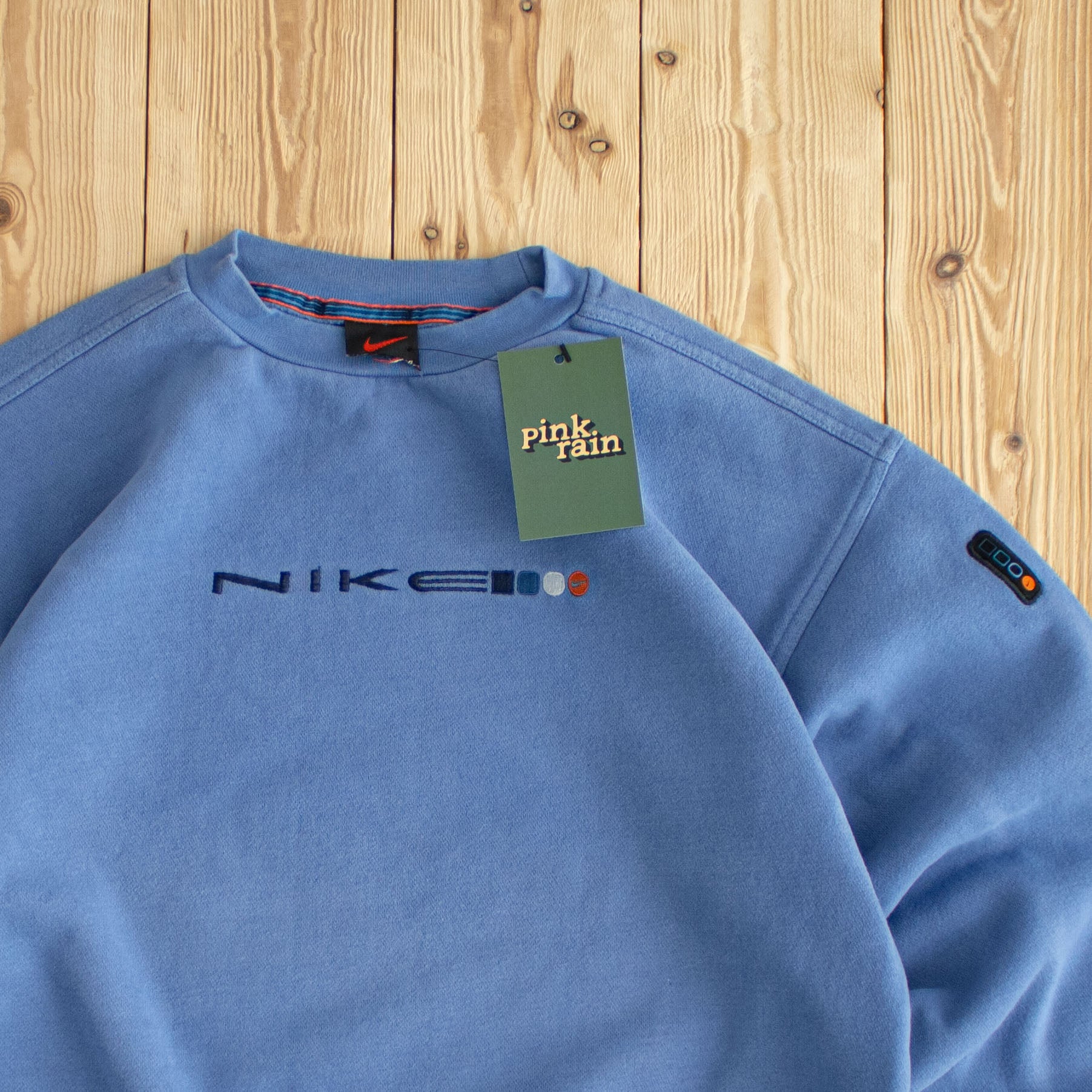 (XS/S) Nike Spell Out Vintage Embroidered Sweatshirt Blue