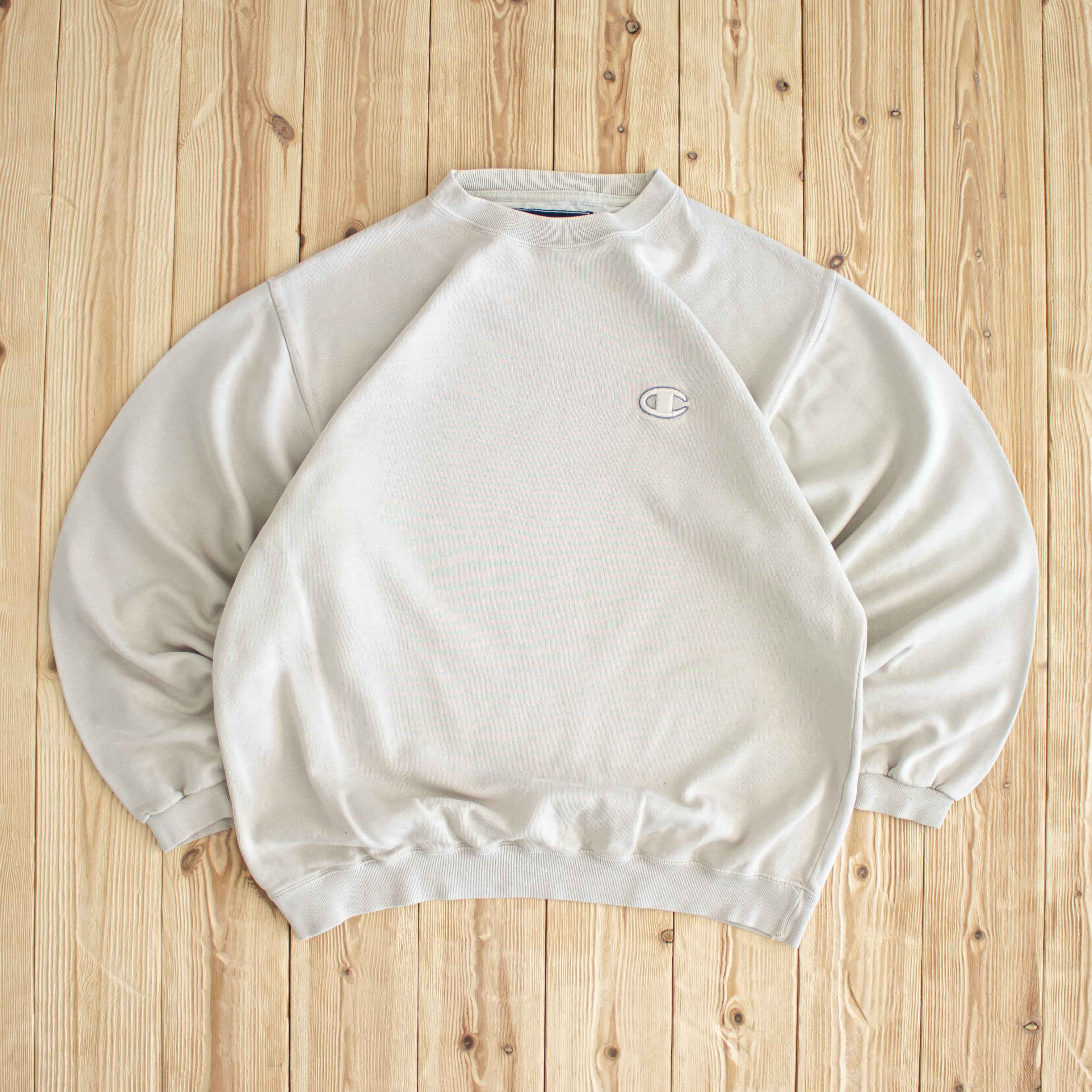 (M) Champion USA Vintage Embroidered Sweatshirt Beige