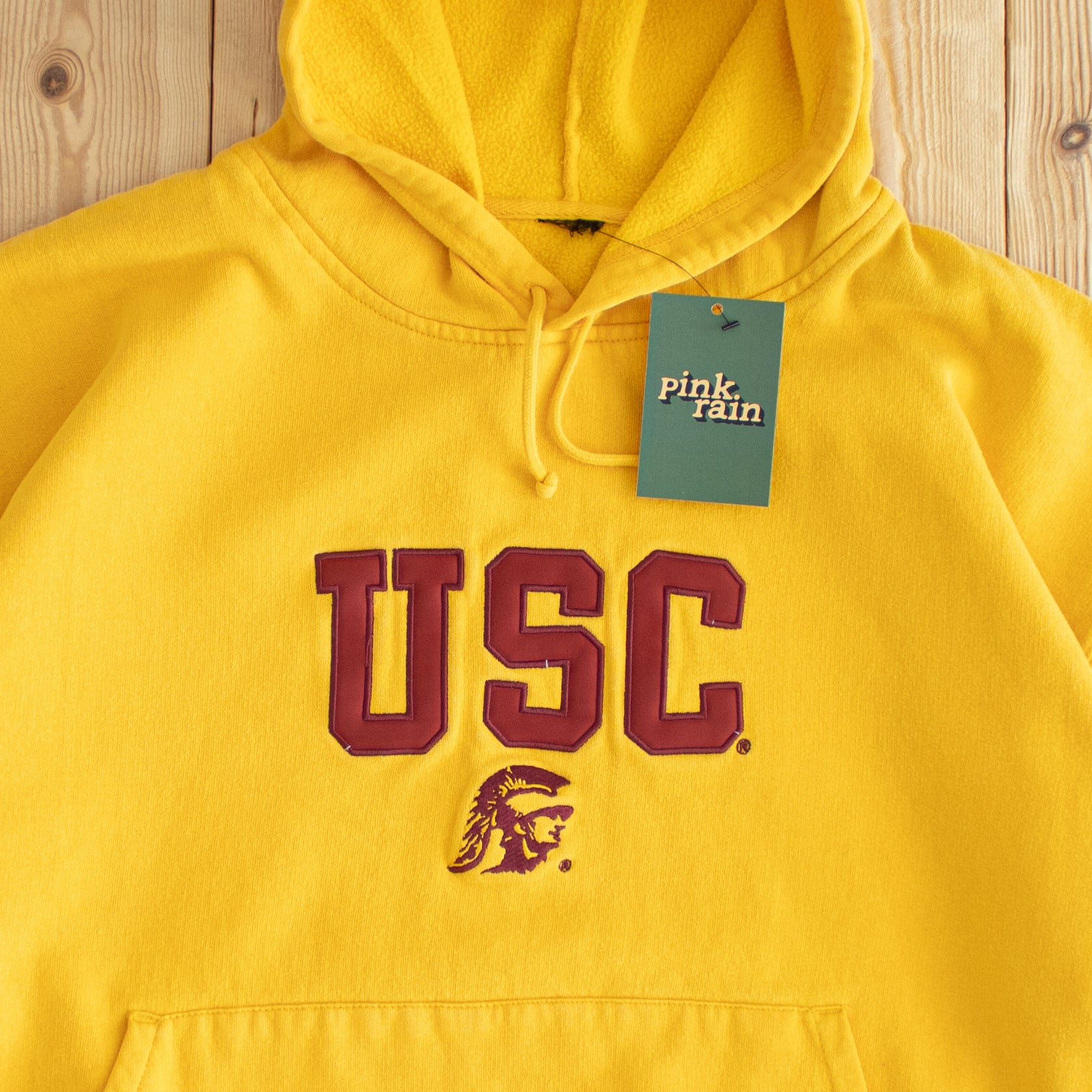 (XL) Starter USA Vintage Embroidered Hoodie Yellow