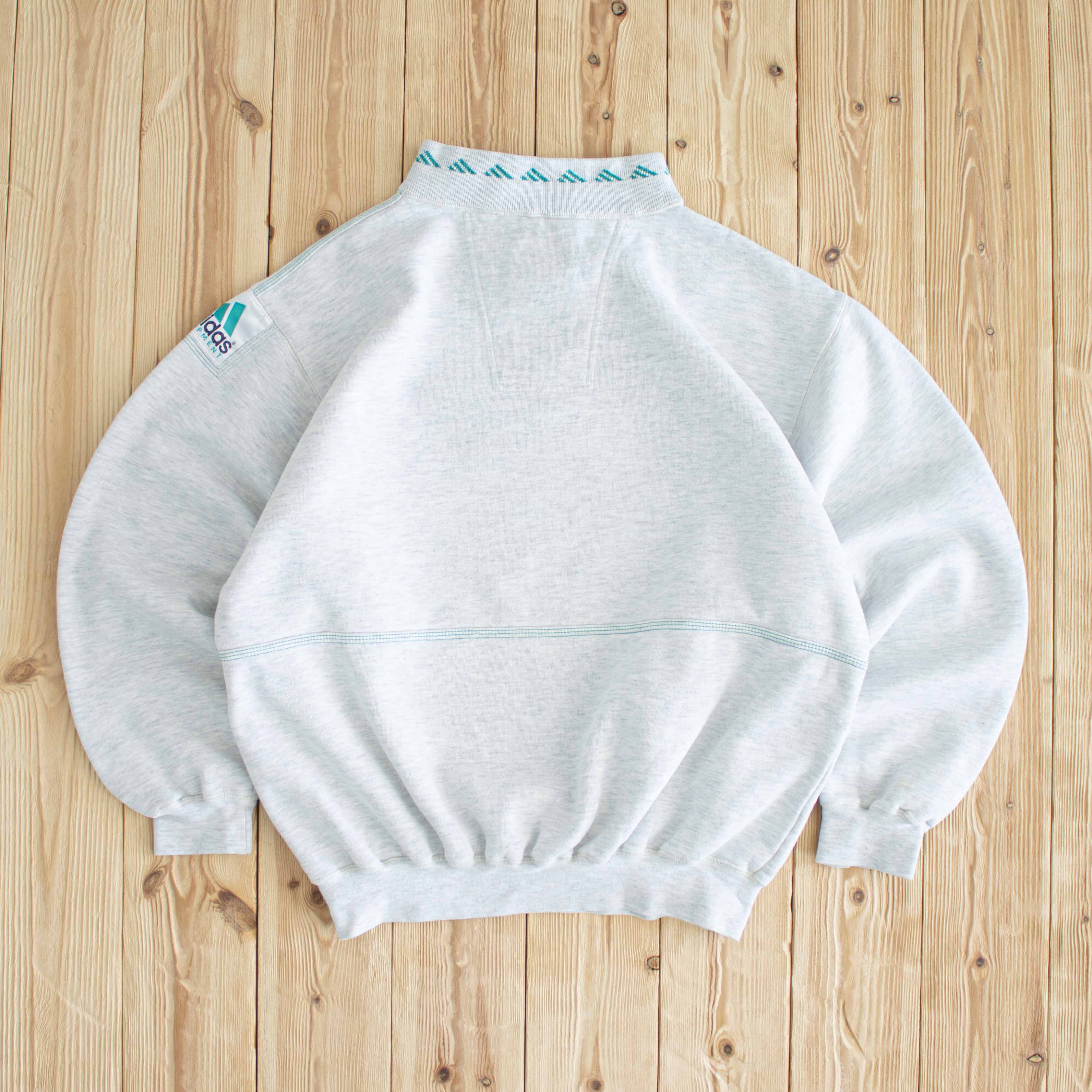(M) Adidas Equipment Vintage Embroidered Quarter-Zip White