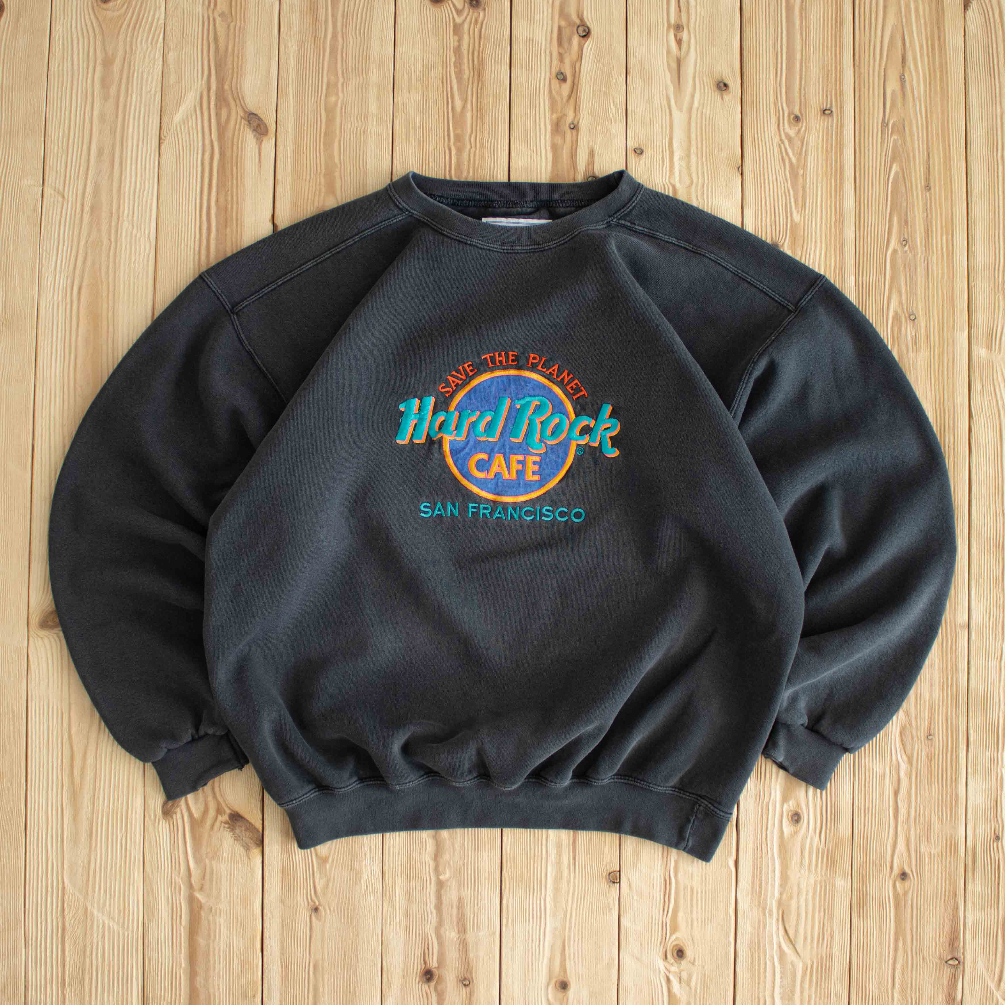 (M) Hard Rock Cafe San Francisco Vintage Embroidered Sweatshirt Gray