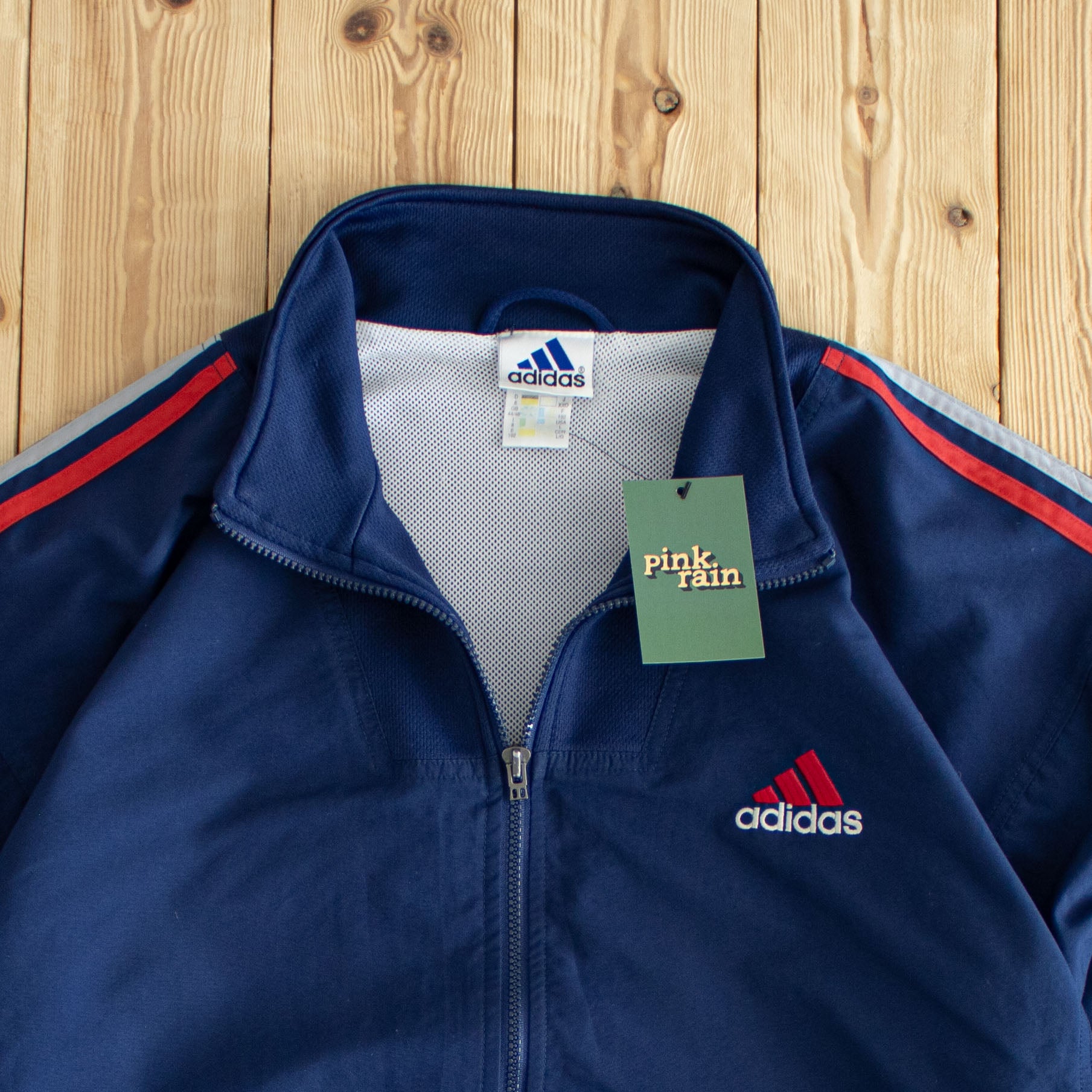 (XL) Adidas Vintage Essential Embroidered Jacket Blue