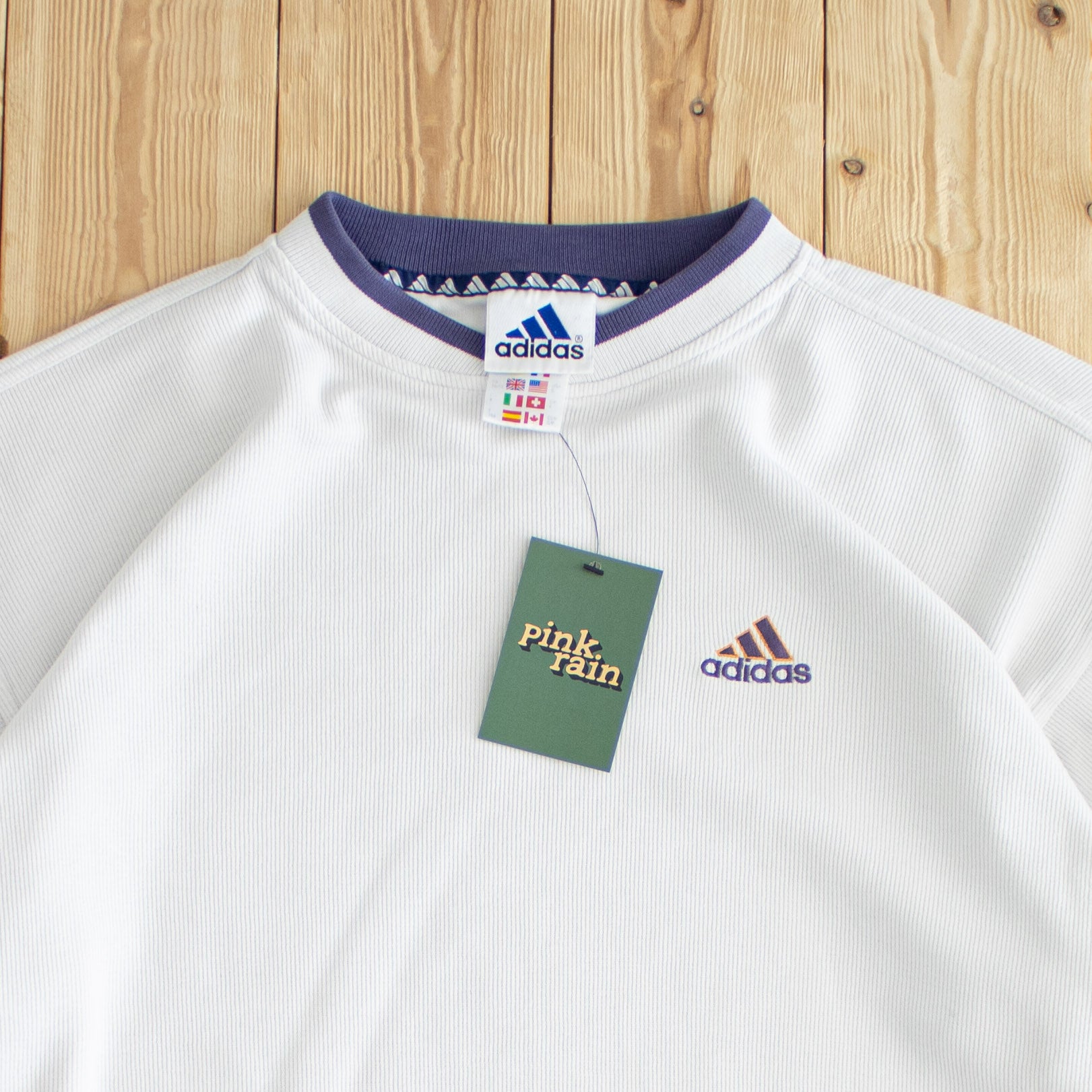 (S/M) Adidas Vintage Essential Embroidered Light Sweatshirt White