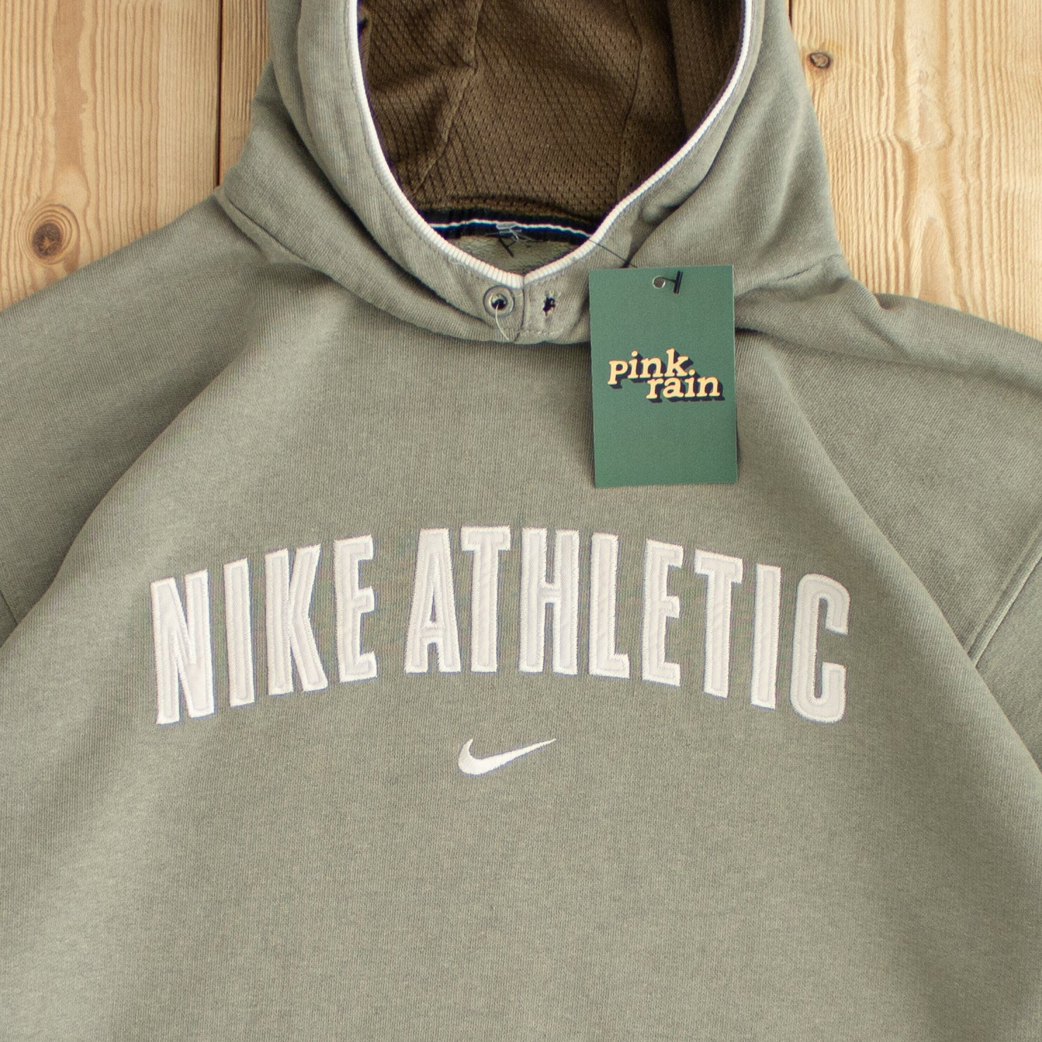 (M/L) Nike Athletic Vintage Embroidered Hoodie Green