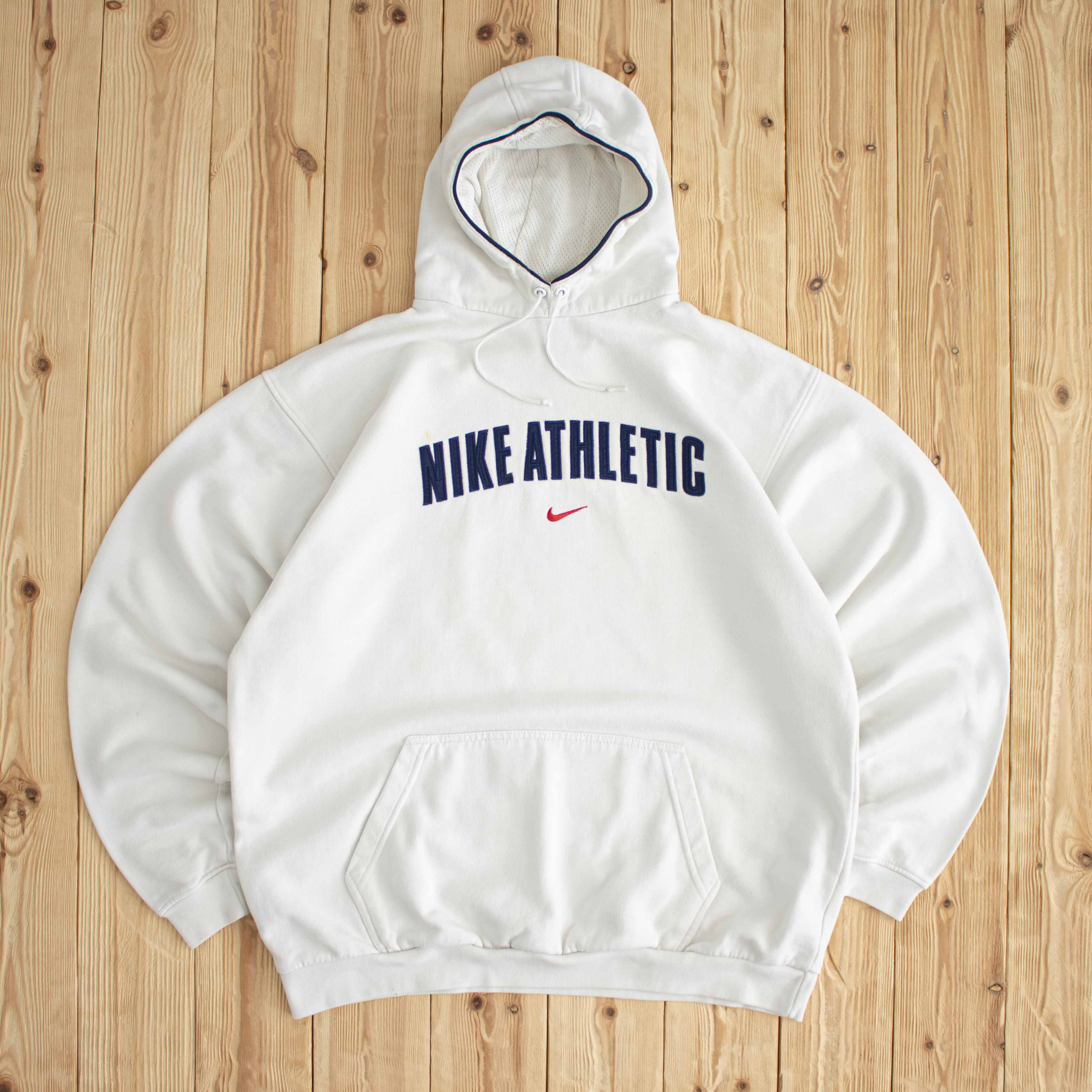 (L) Nike Athletic Vintage Embroidered Hoodie White