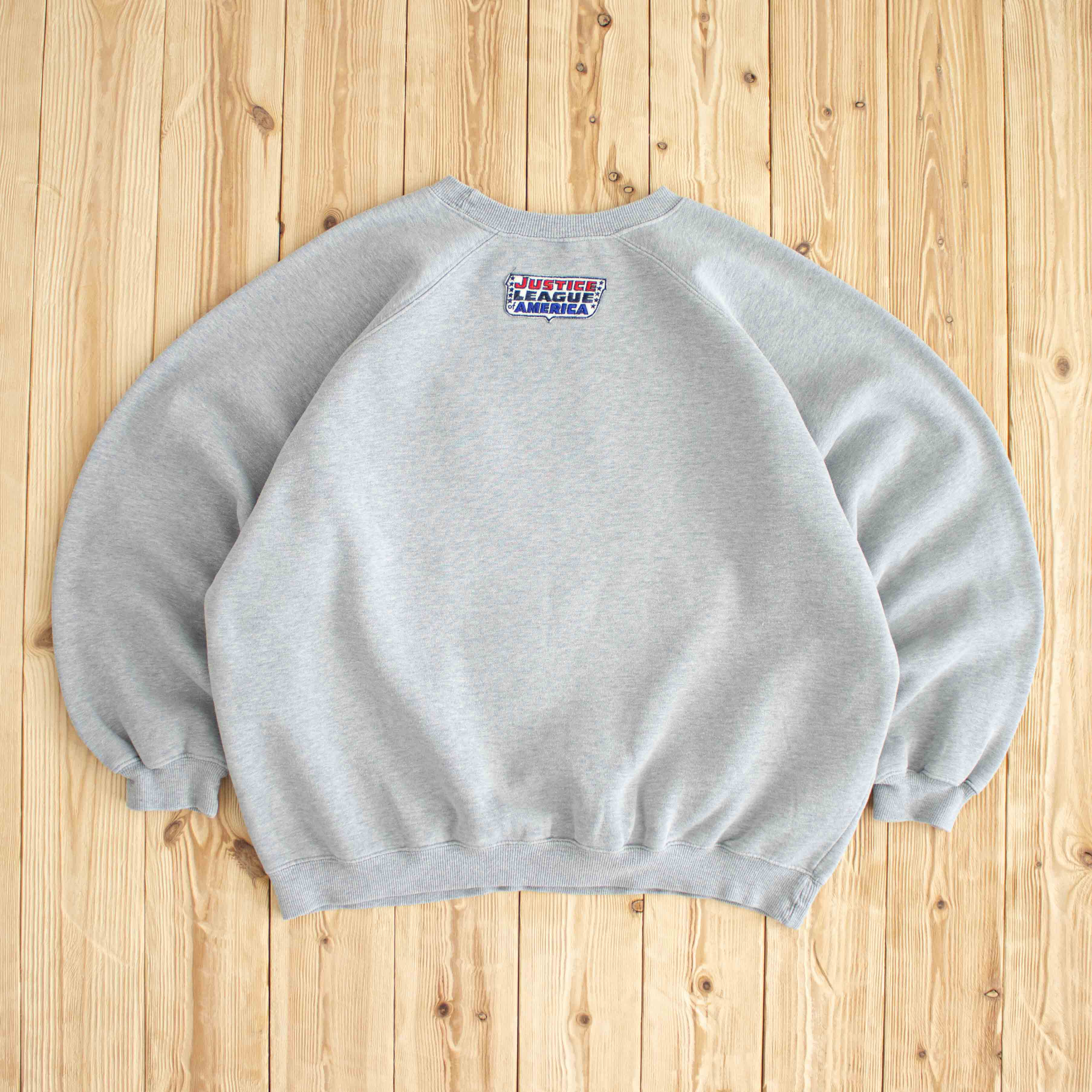 (M/L) Marvel Justice League America Vintage Embroidered Sweatshirt Gray
