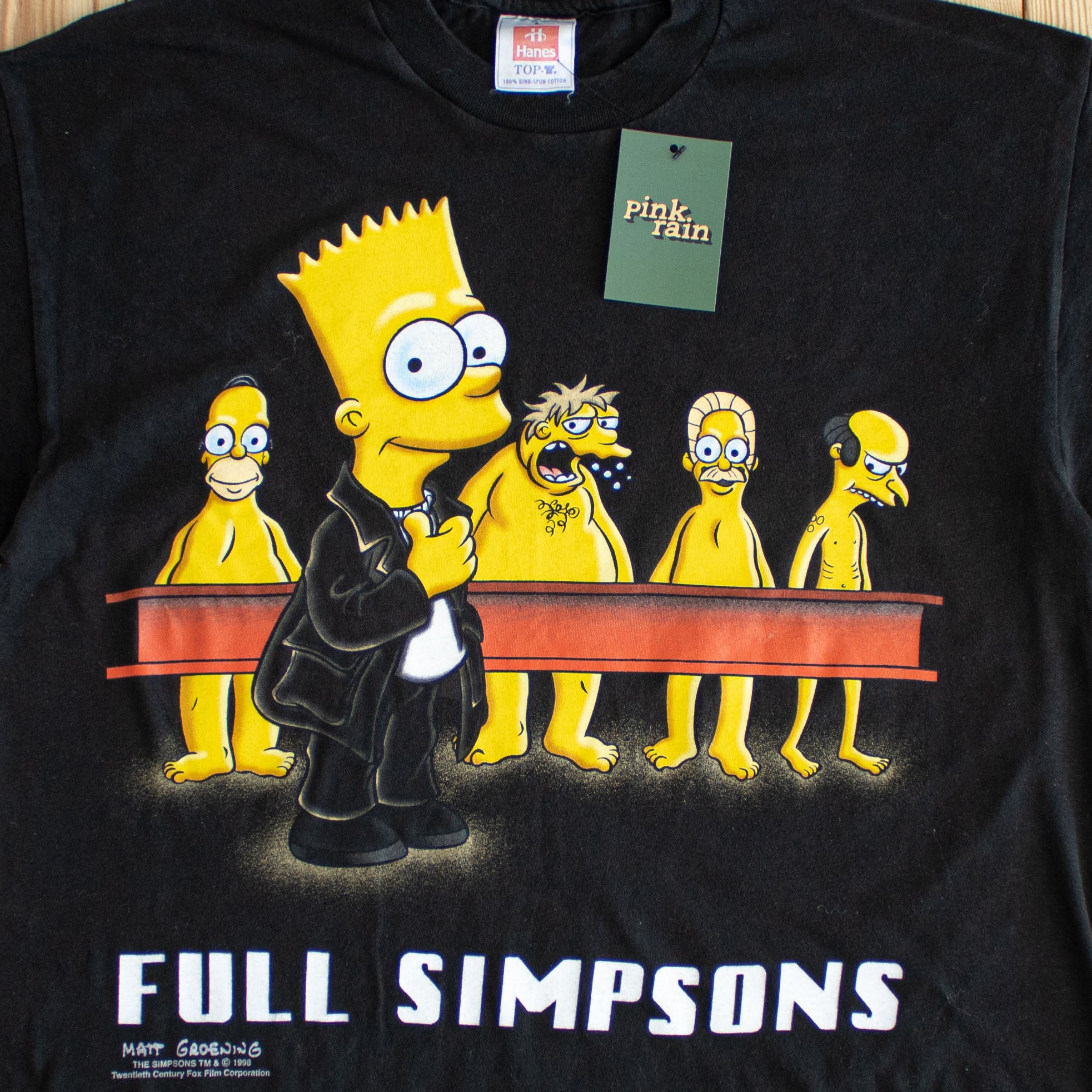 (M) 1998 Matt Groening Full Simpsons Vintage T-Shirt Black
