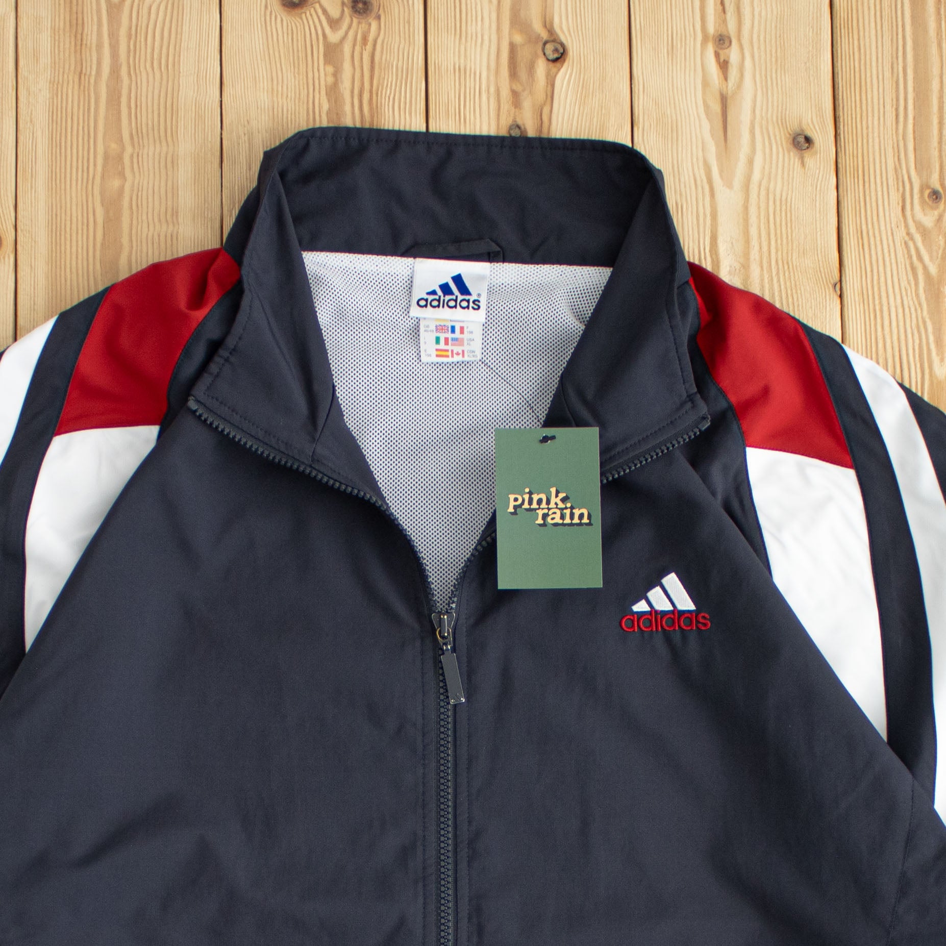 (XL) Adidas Vintage Embroidered Jacket Gray