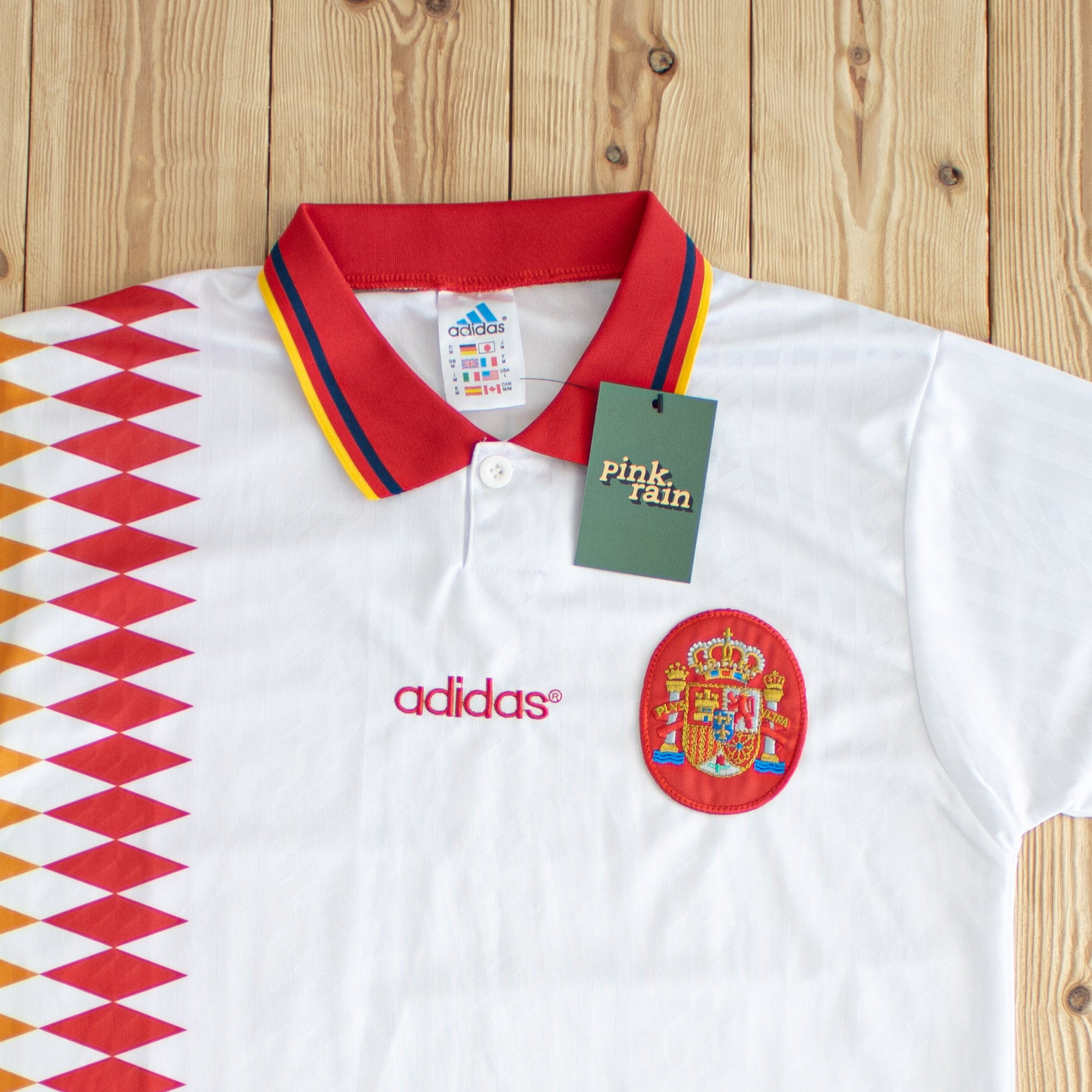 (S/M) 1994 Adidas Spain Vintage Embroidered Button Up Jersey White