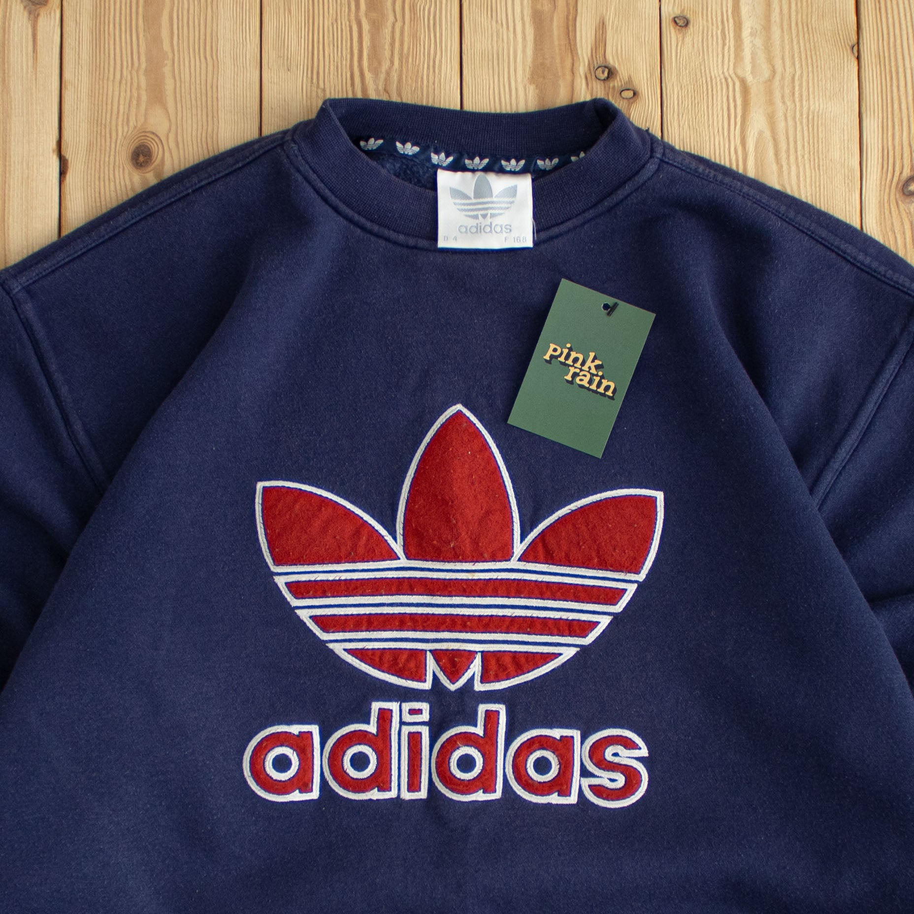(M) Adidas Vintage Embroidered Sweatshirt Blue
