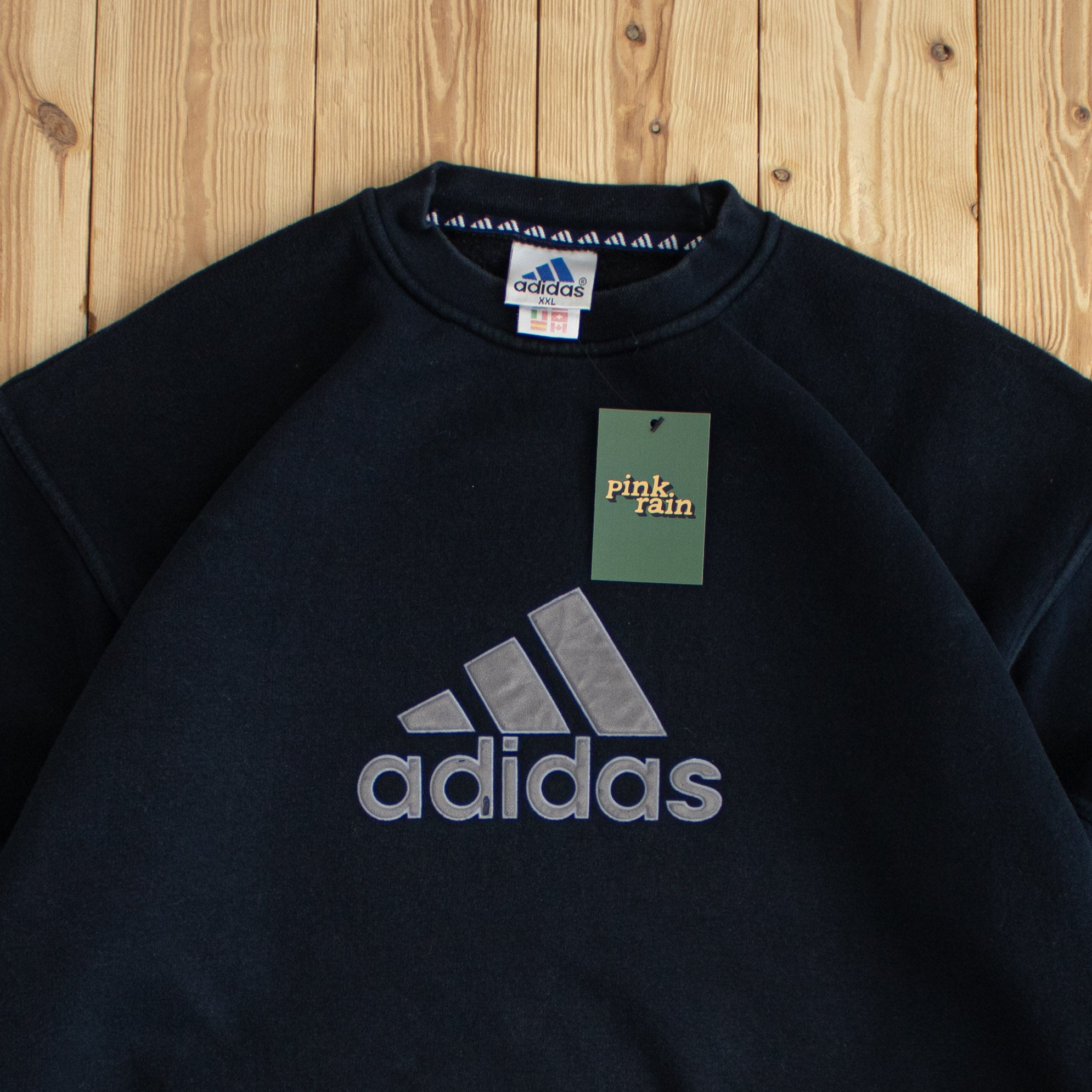 (L) Adidas Logo Vintage Sweatshirt Blue