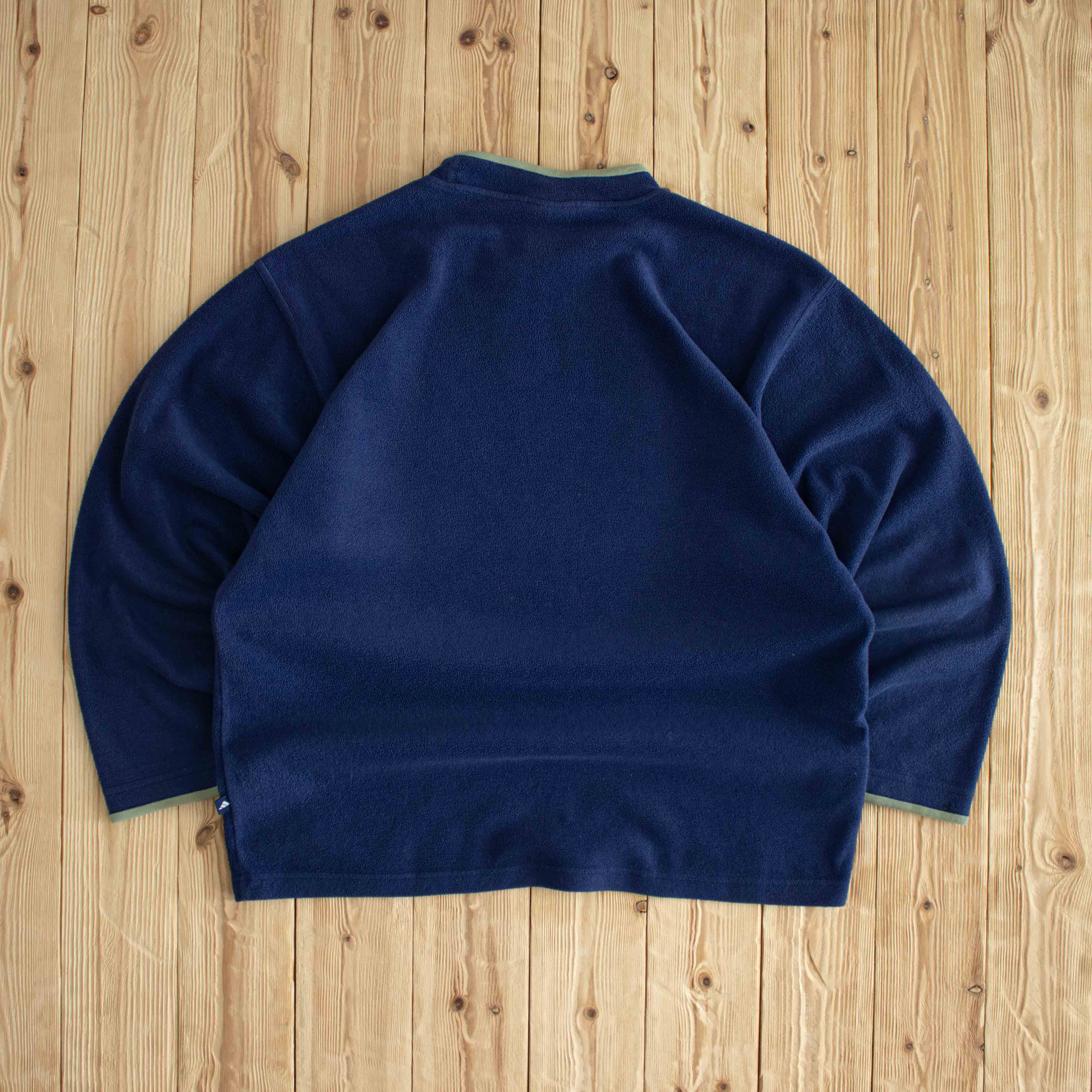 (L) Adidas Vintage Embroidered Fleece Sweatshirt Blue