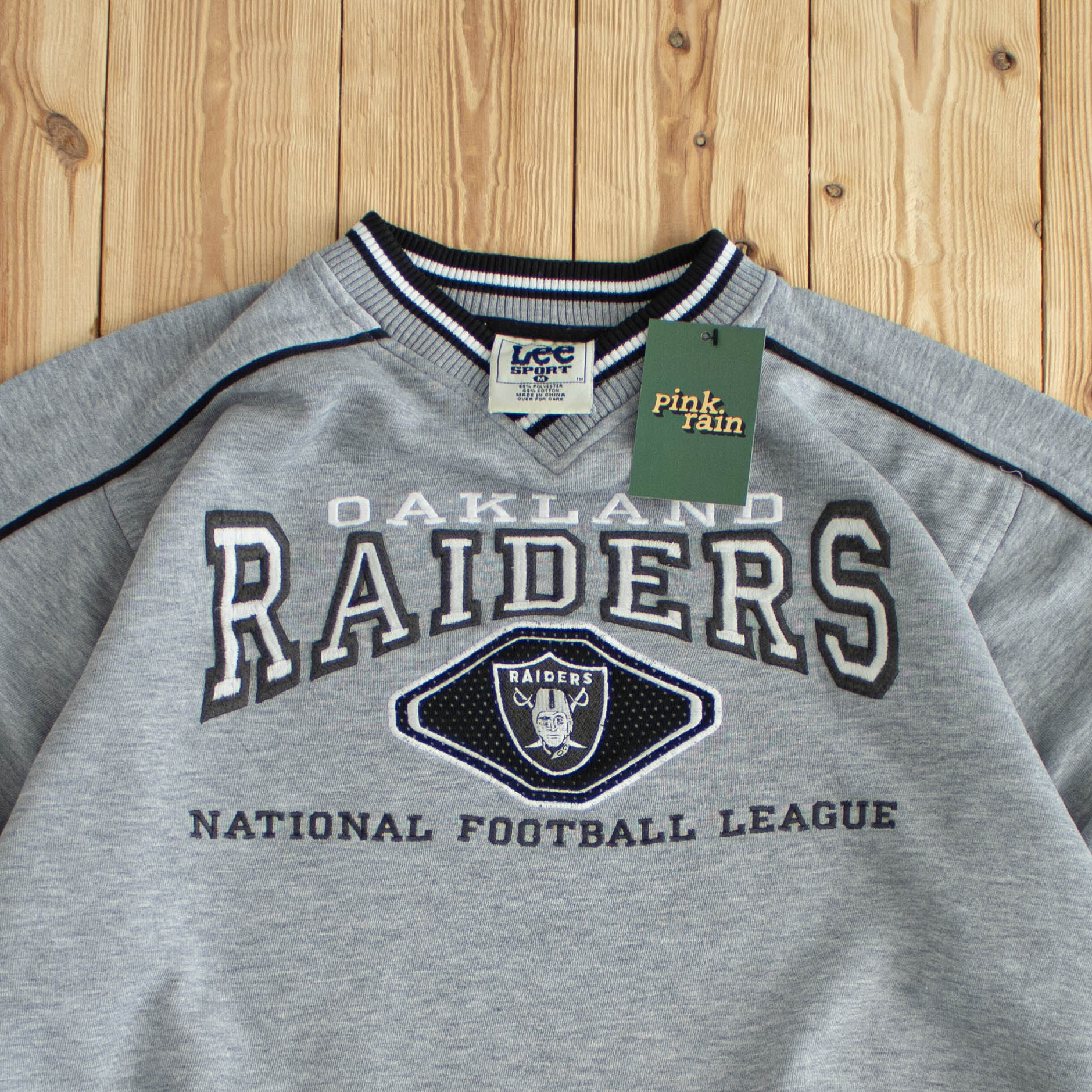 (M) Lee Oakland Raiders Vintage Embroidered Sweatshirt Gray