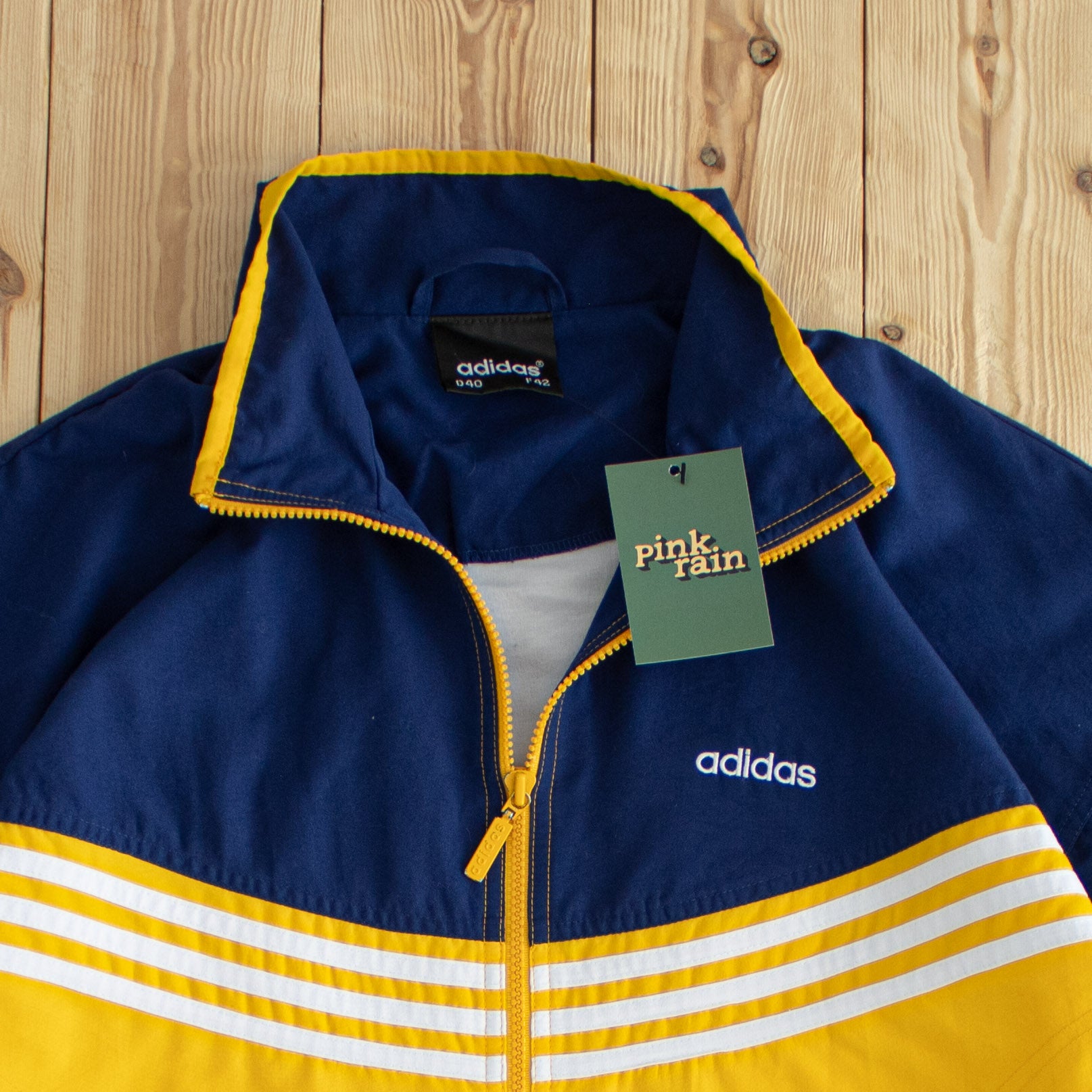 (M) Adidas Vintage Embroidered Jacket Yellow/Blue