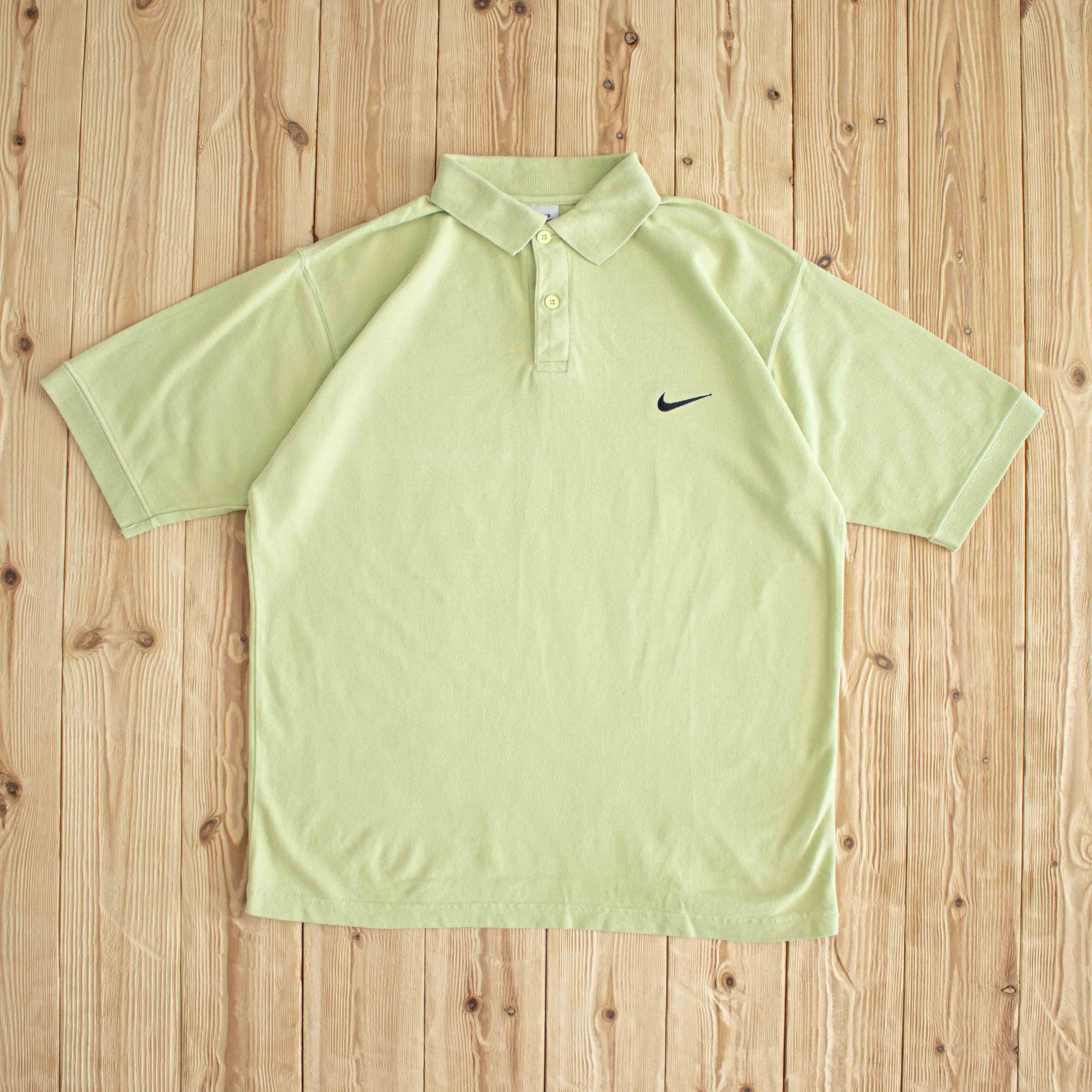 (M/L) Nike Vintage Essential Embroidered Button Up Polo Green
