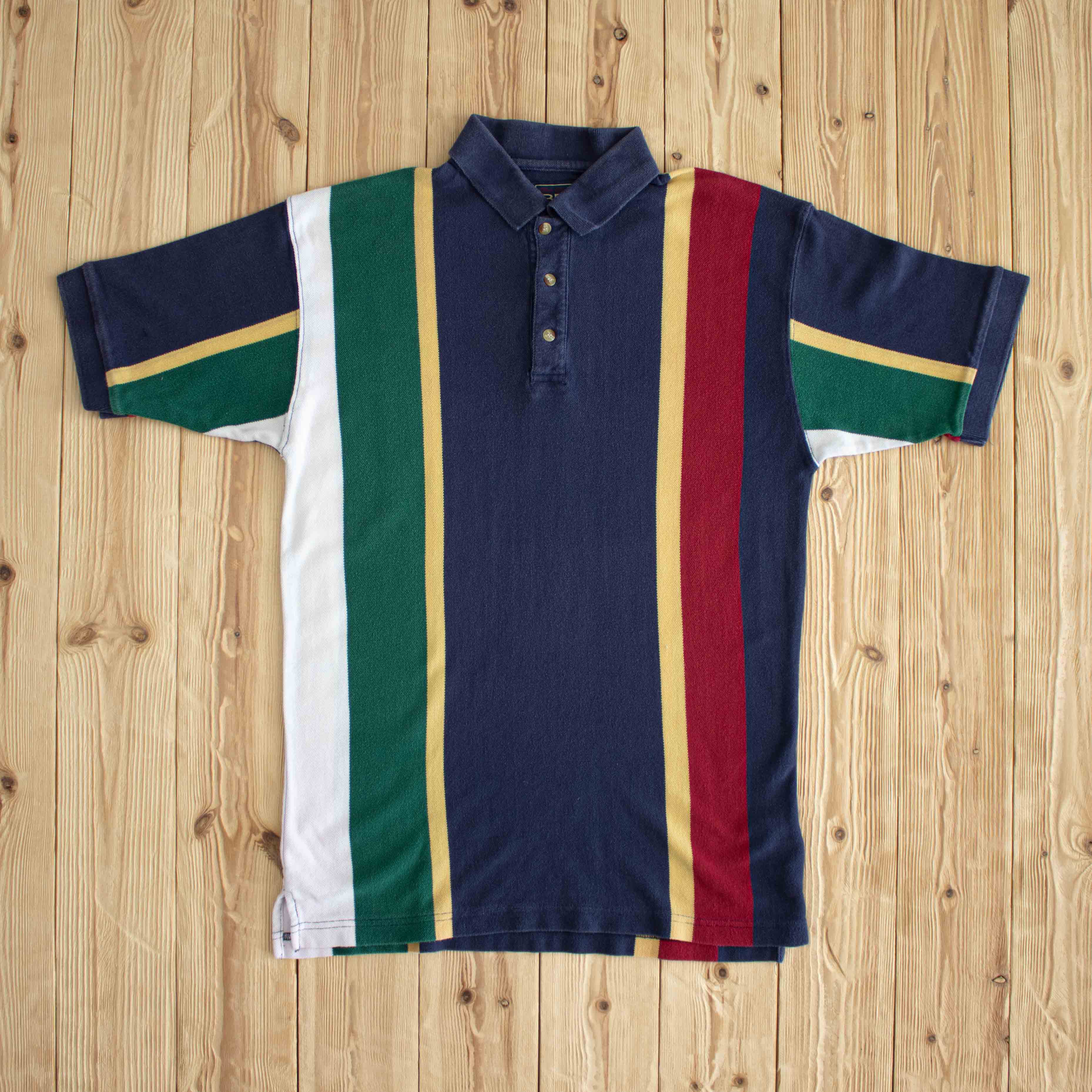 (M) Bex Vintage Button Up Polo Blue