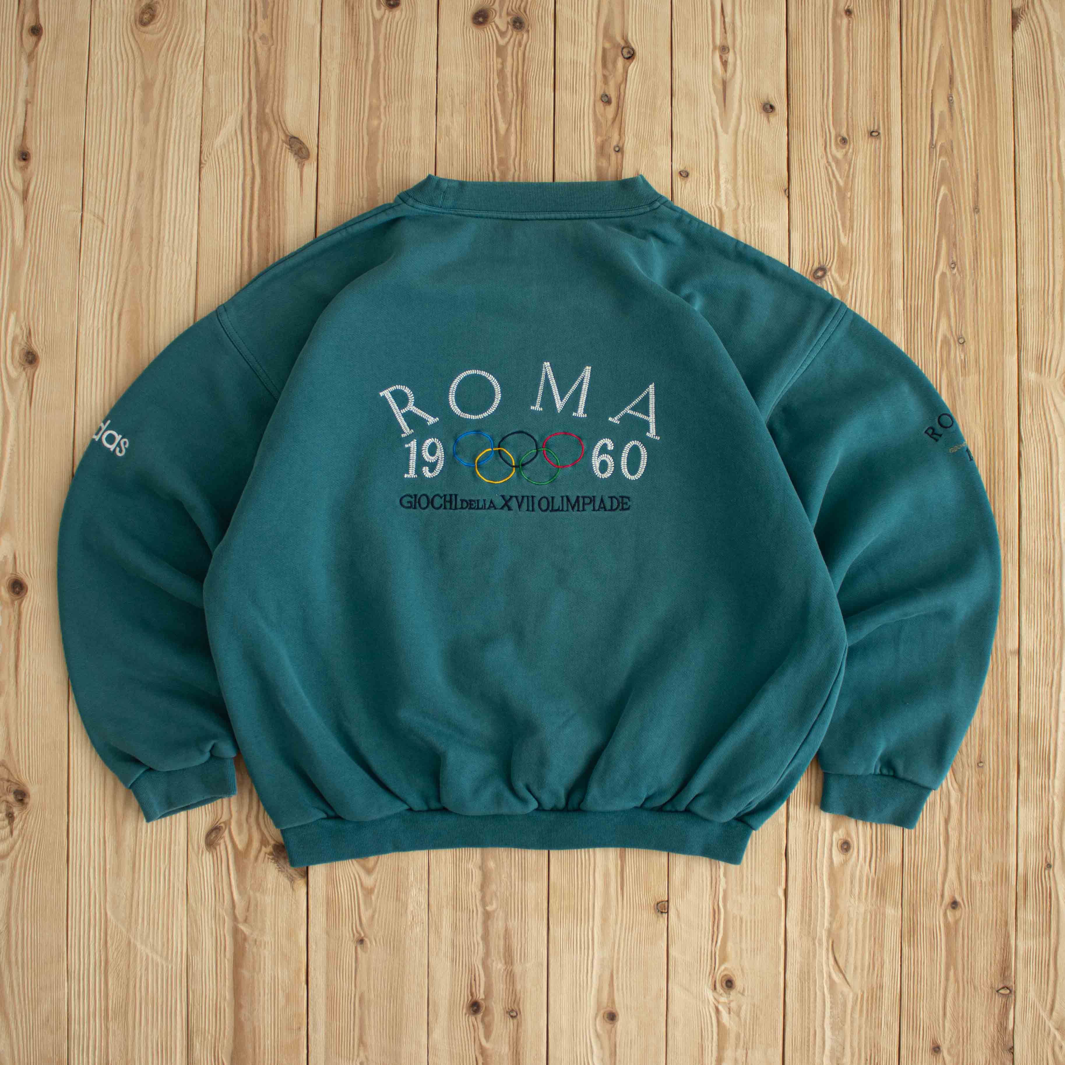 (M) Adidas Olympic 1960 Roma Giochi Delia XVII Olimpiade Vintage Embroidered Sweatshirt Green