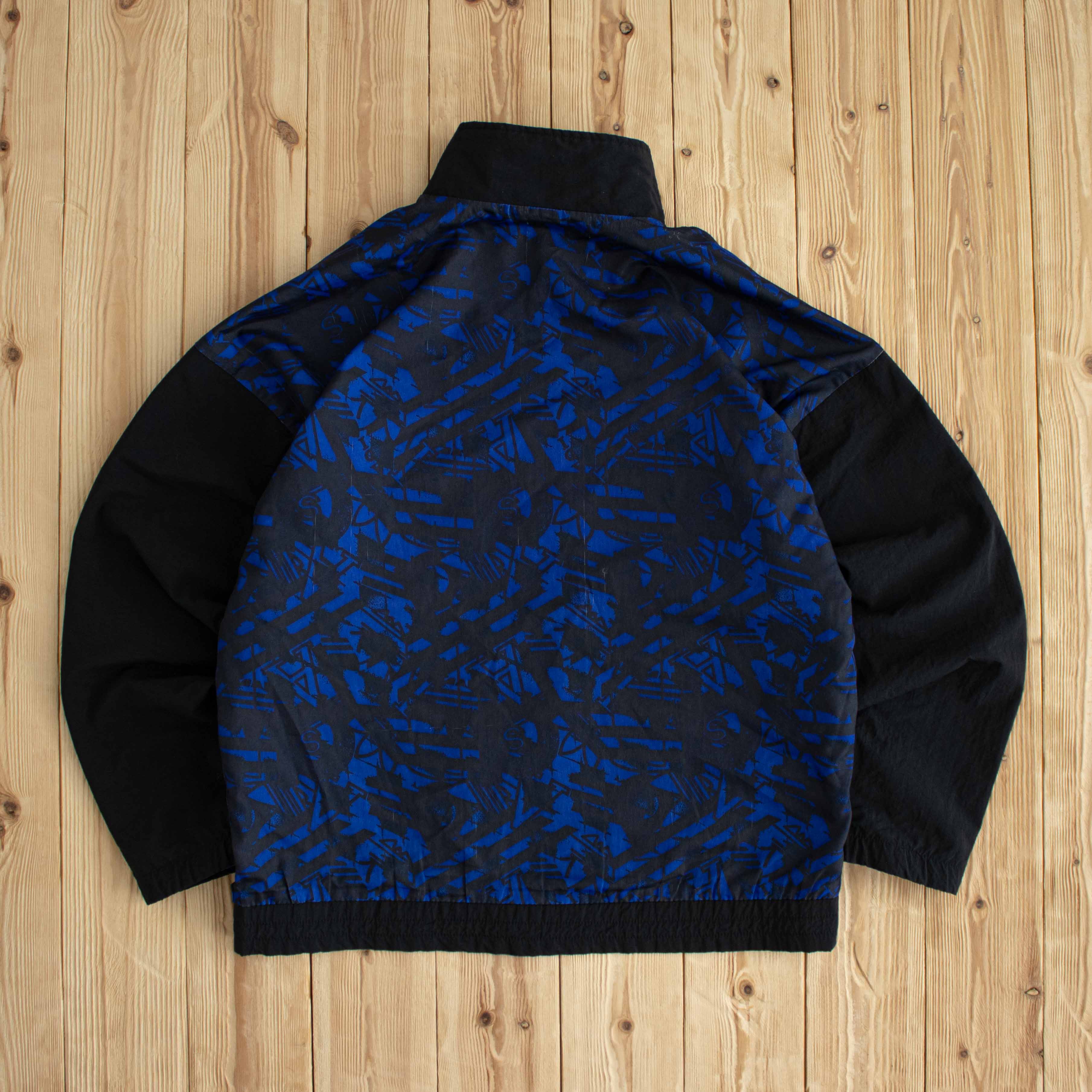 (M/L) Adidas Reversible Vintage Embroidered Jacket Blue/Black