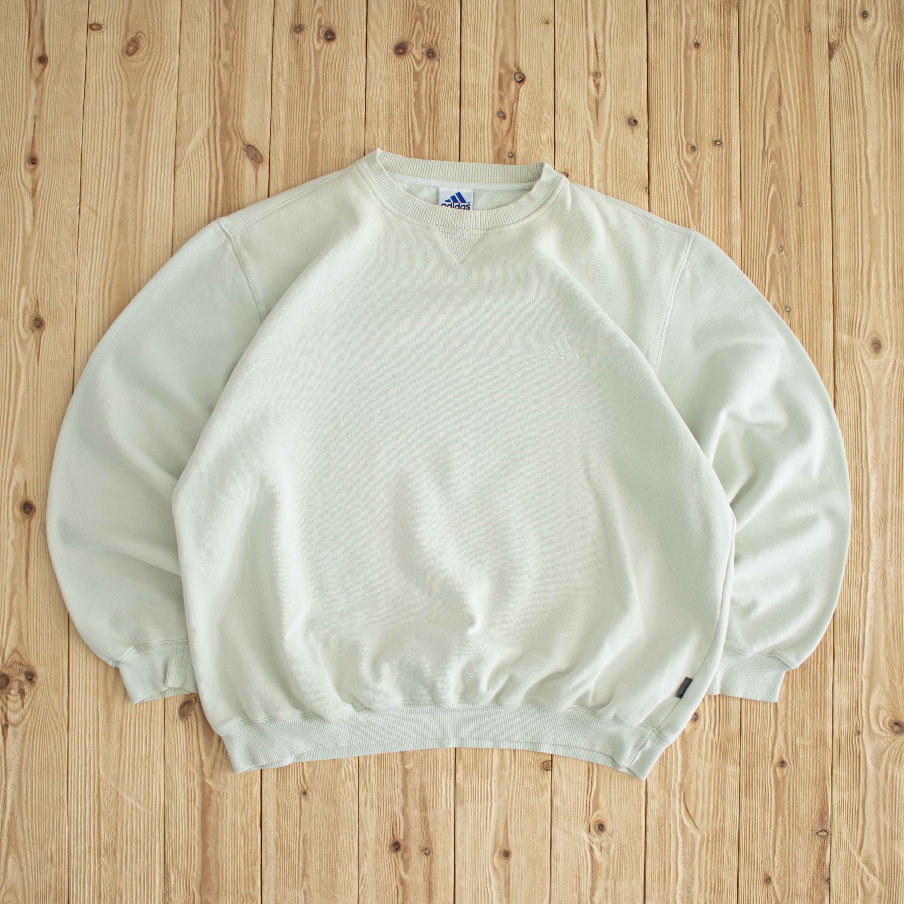 (XL) Adidas Vintage Essential Embroidered Sweatshirt Beige