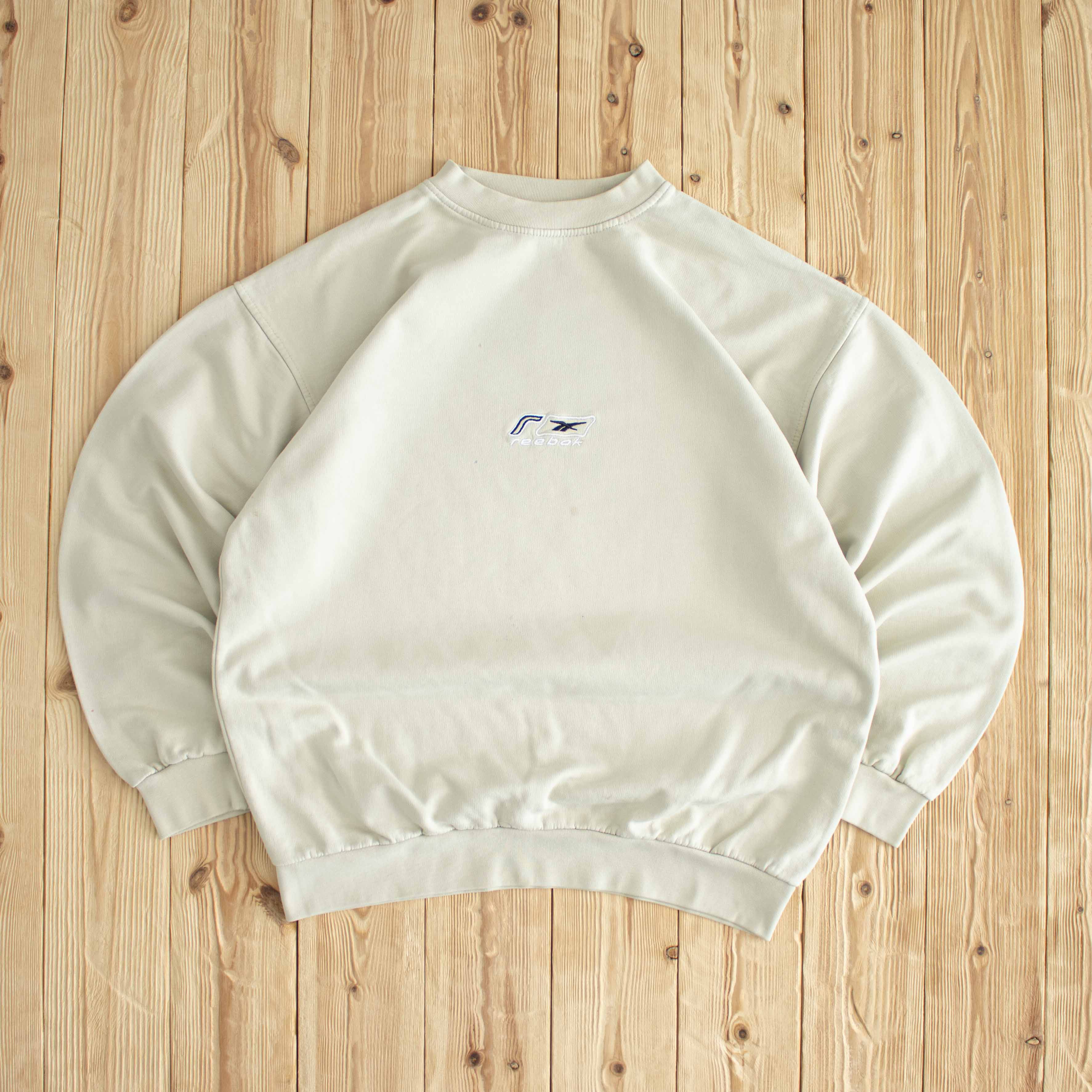 (M/L) Reebok Vintage Embroidered Sweatshirt Beige
