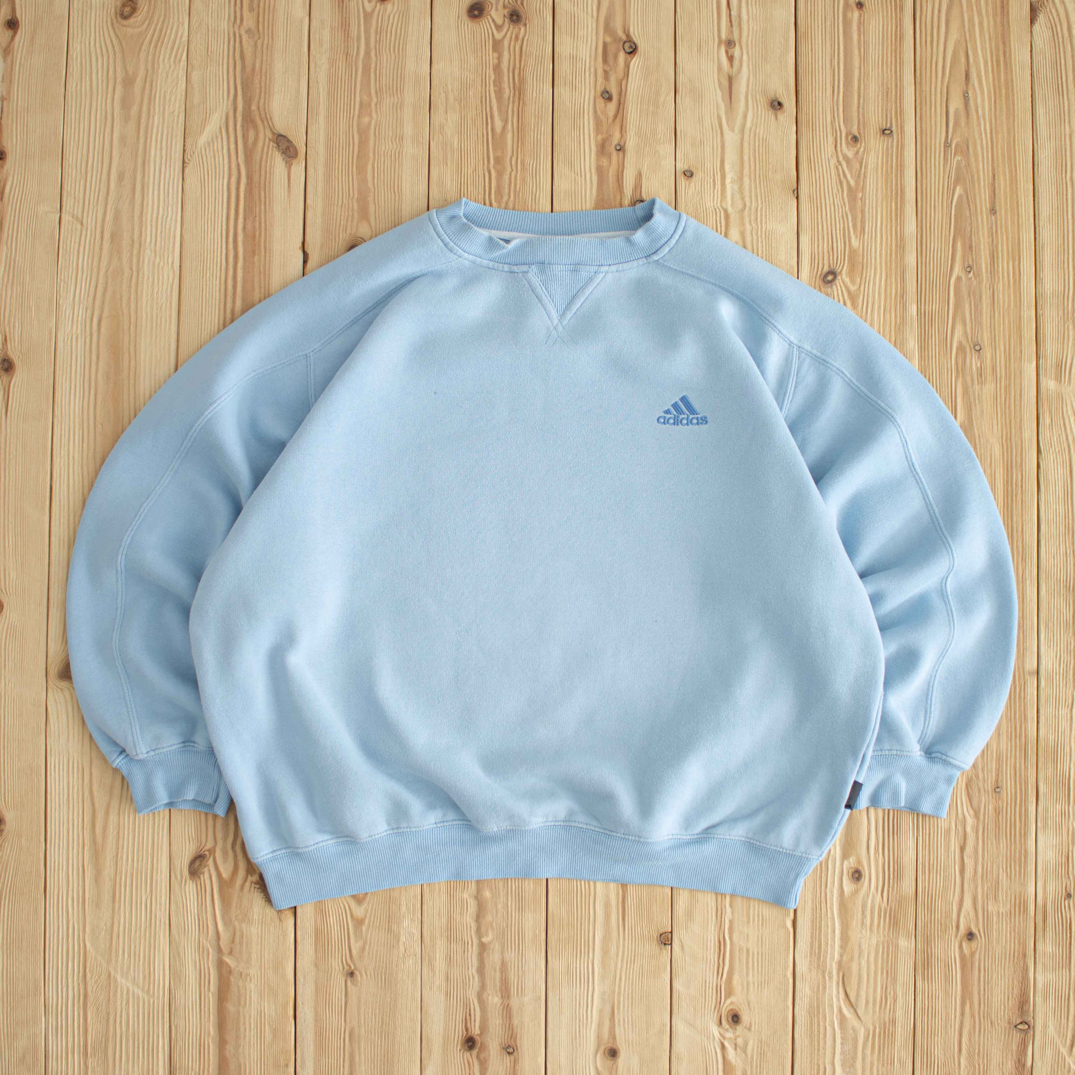 (M) Adidas Vintage Essential Embroidered Sweatshirt Blue