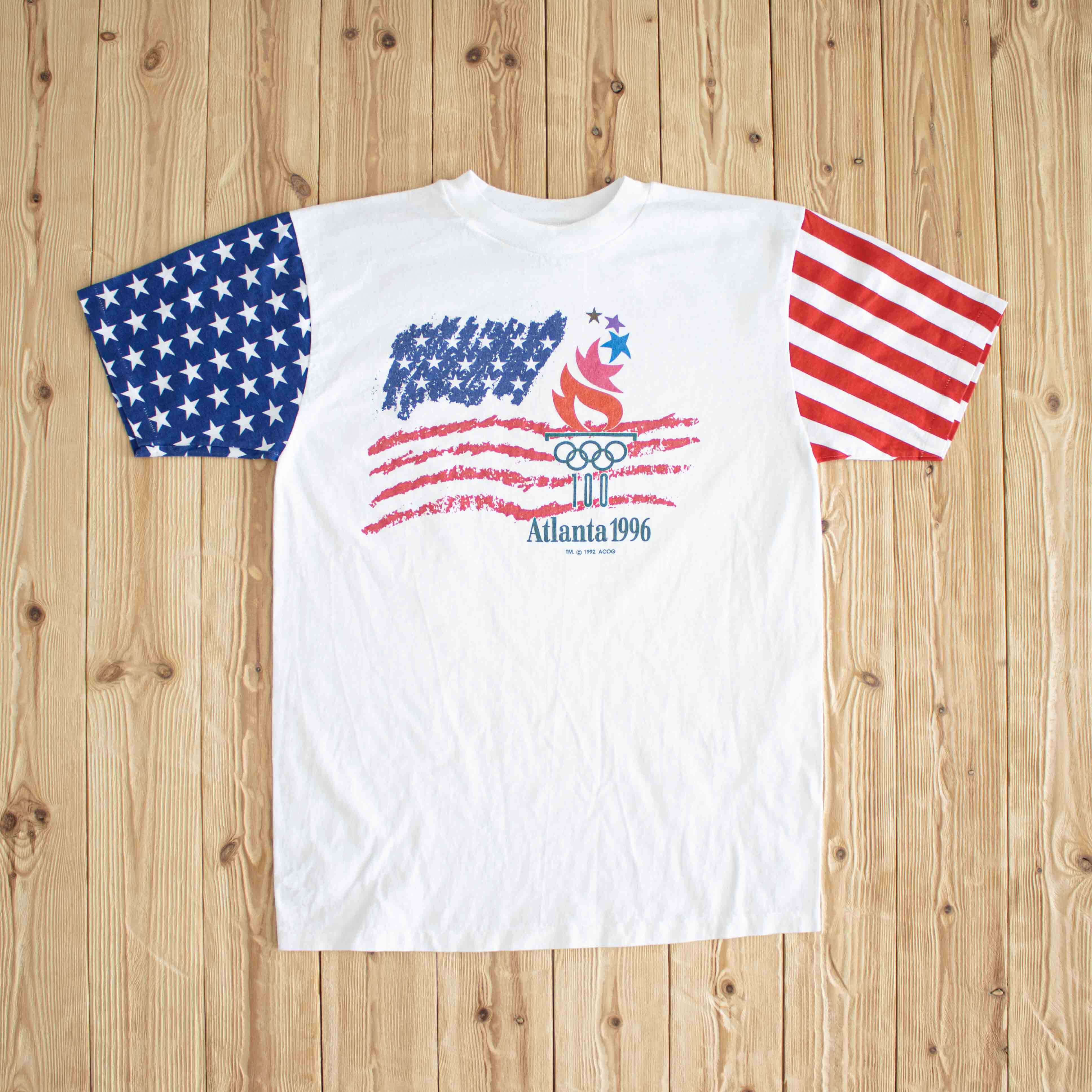 (M) Atlanta 1996 Olympics Vintage Single Stitch T-Shirt White