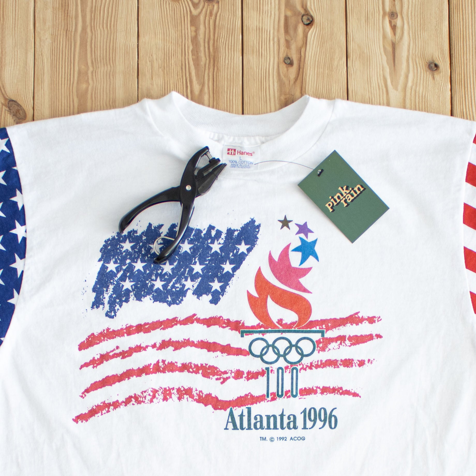 (M) Atlanta 1996 Olympics Vintage Single Stitch T-Shirt White