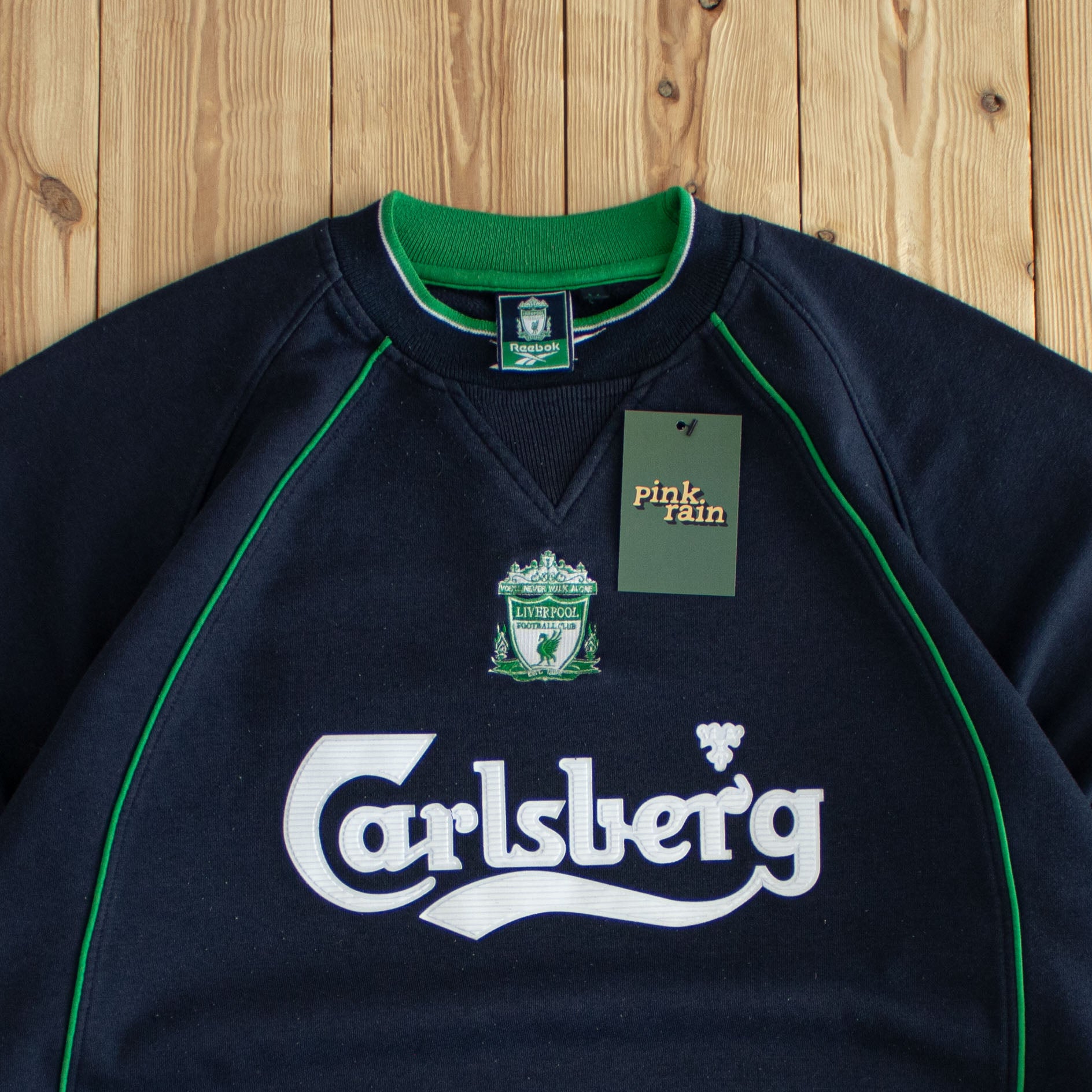 (M/L) Reebok Liverpool F.C. Vintage Embroidered Sweatshirt Blue
