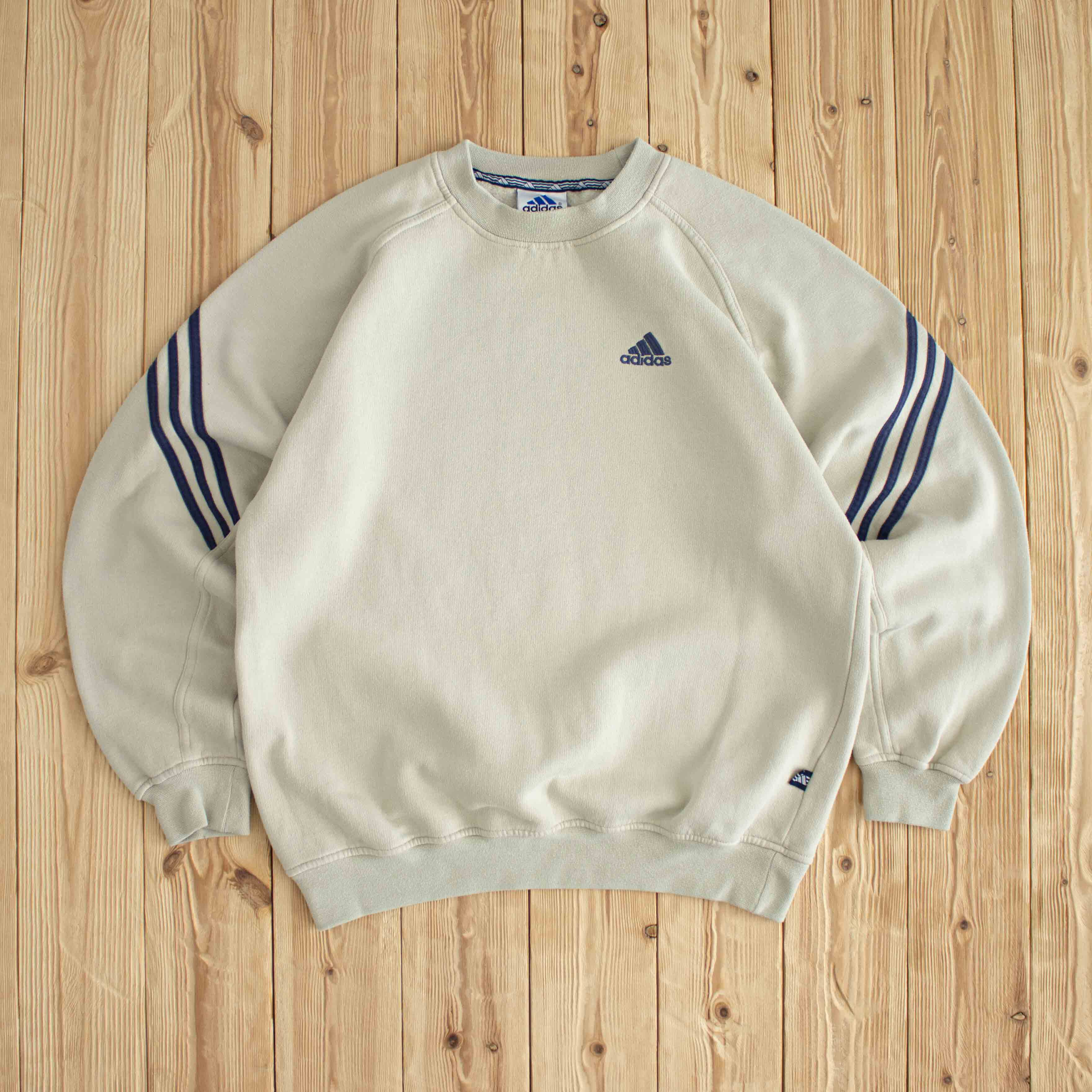 (M) Adidas Vintage Embroidered Sweatshirt Beige