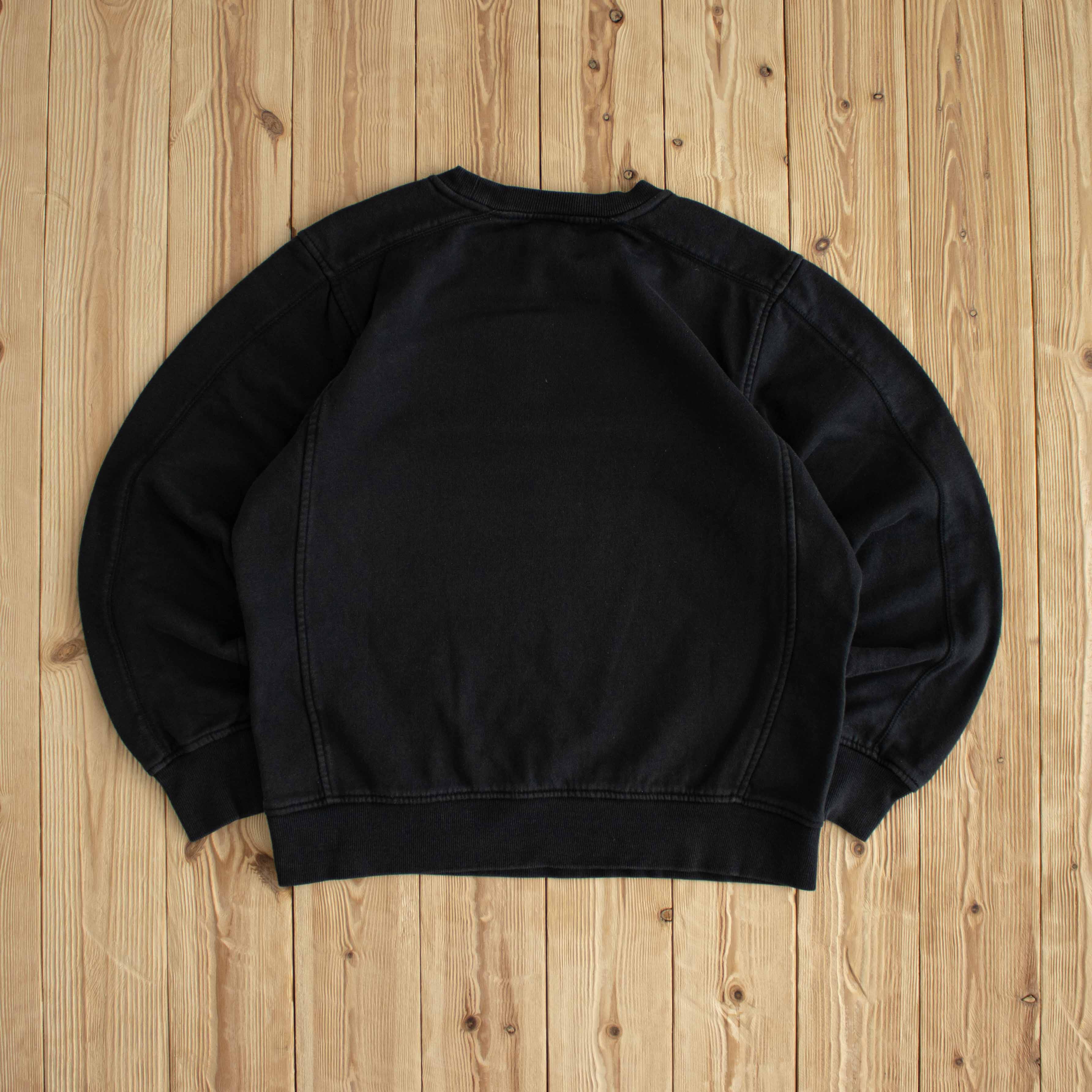 (S) Nike Swoosh Vintage Embroidered Sweatshirt Black