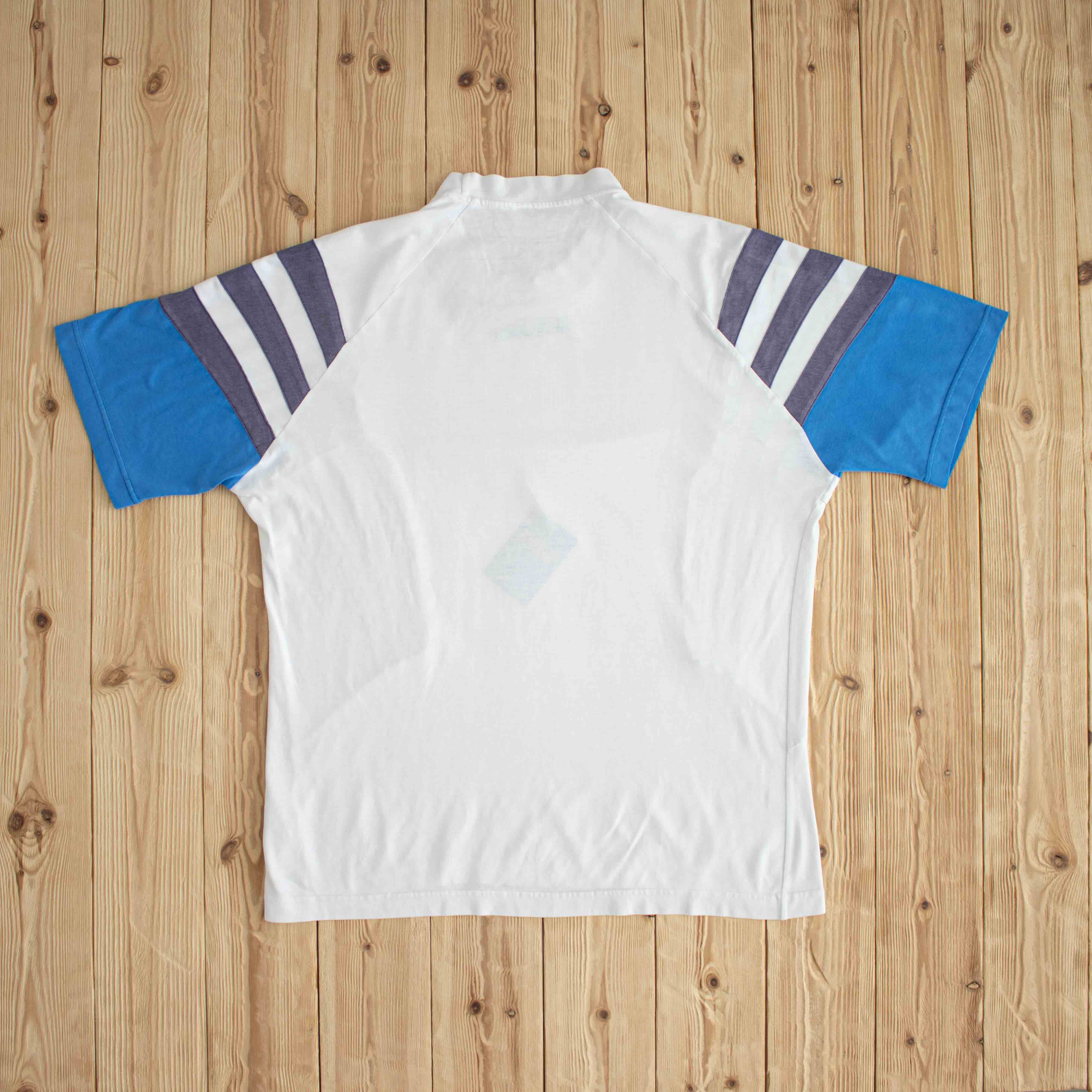 (L) Adidas Vintage Side Stripe Embroidered T-Shirt White