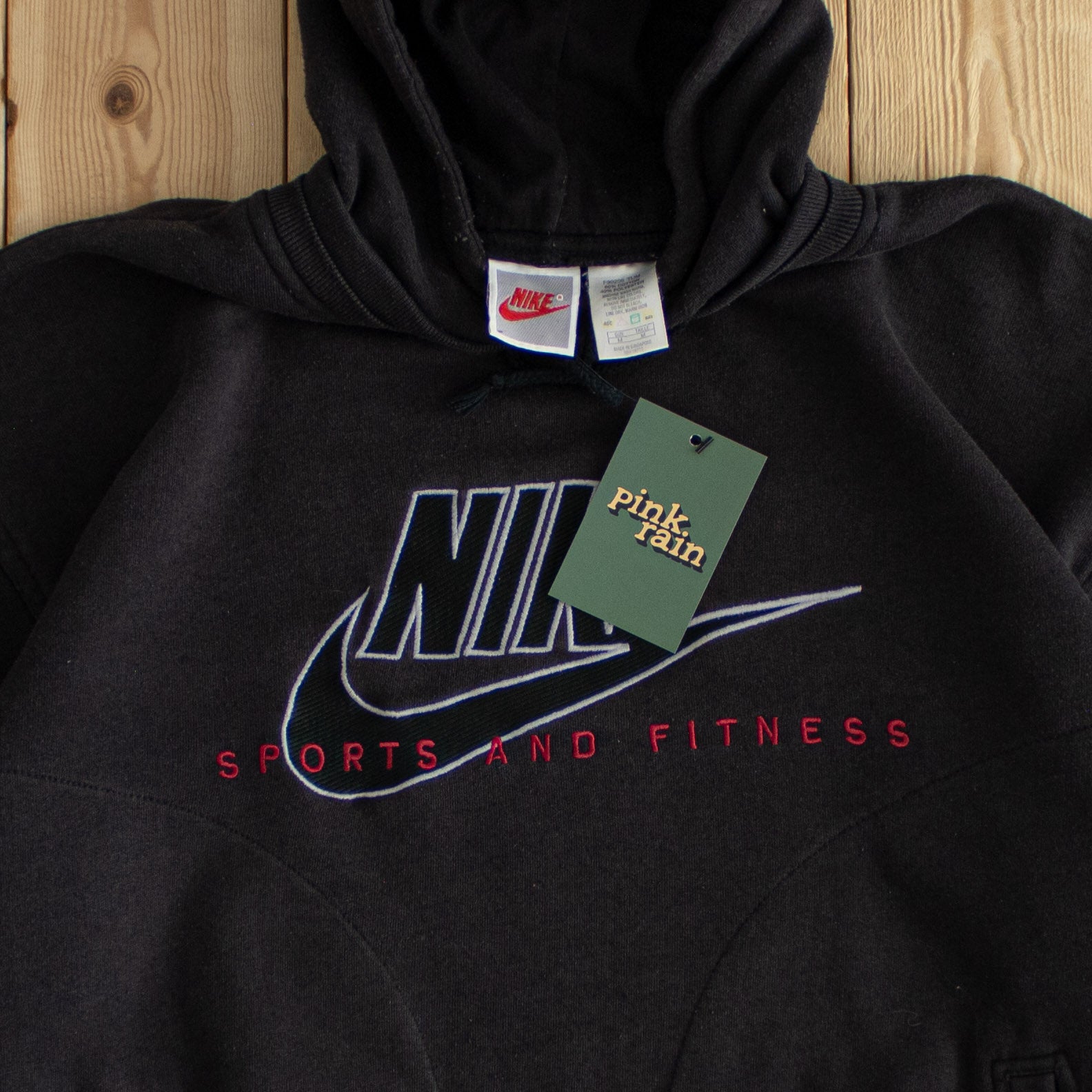(M) Nike Sports & Fitness Vintage Embroidered Hoodie Black