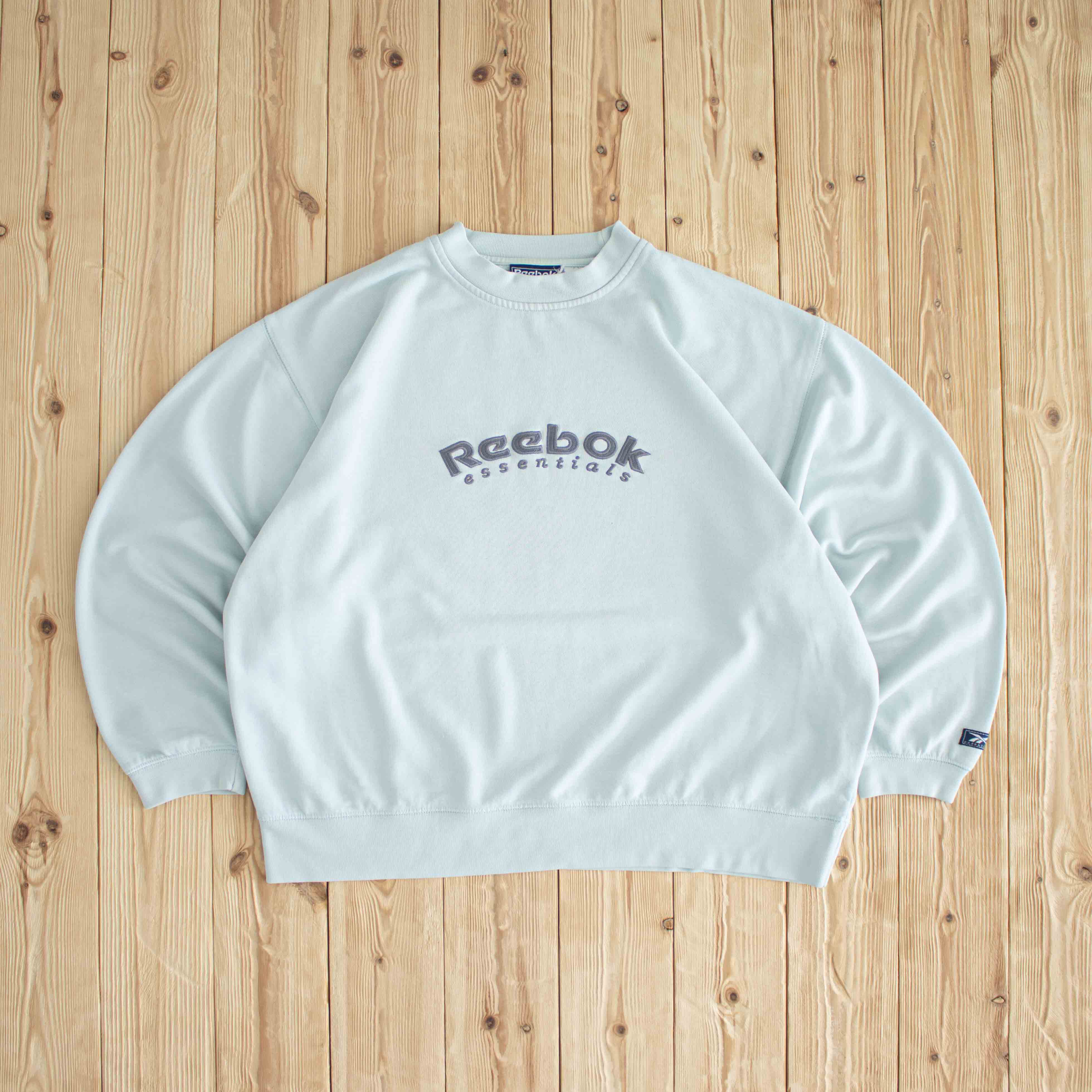 (M/L) Reebok Essentials Vintage Embroidered Sweatshirt Blue