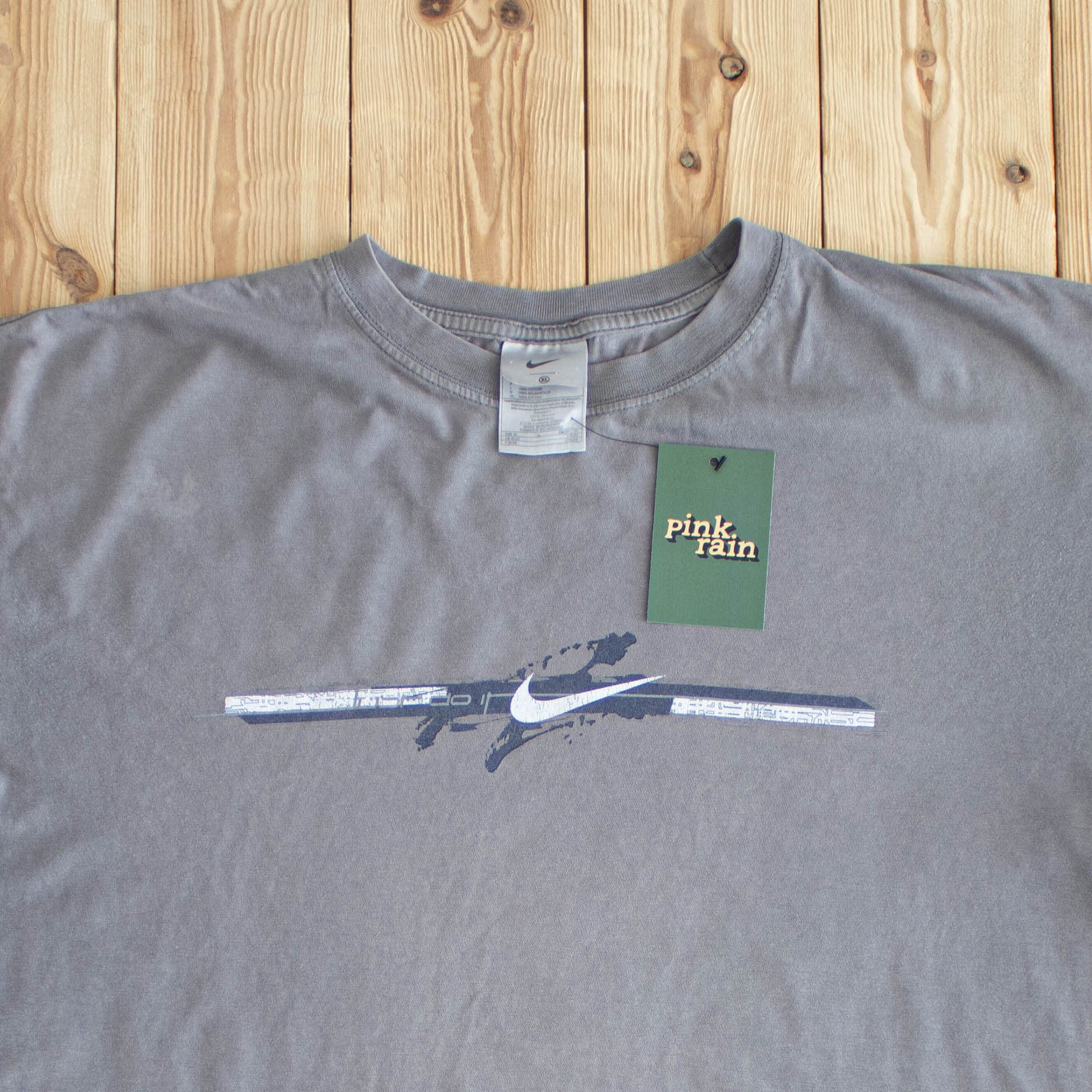 (L/XL) Nike Swoosh 'Just Do It' Vintage T-Shirt Gray