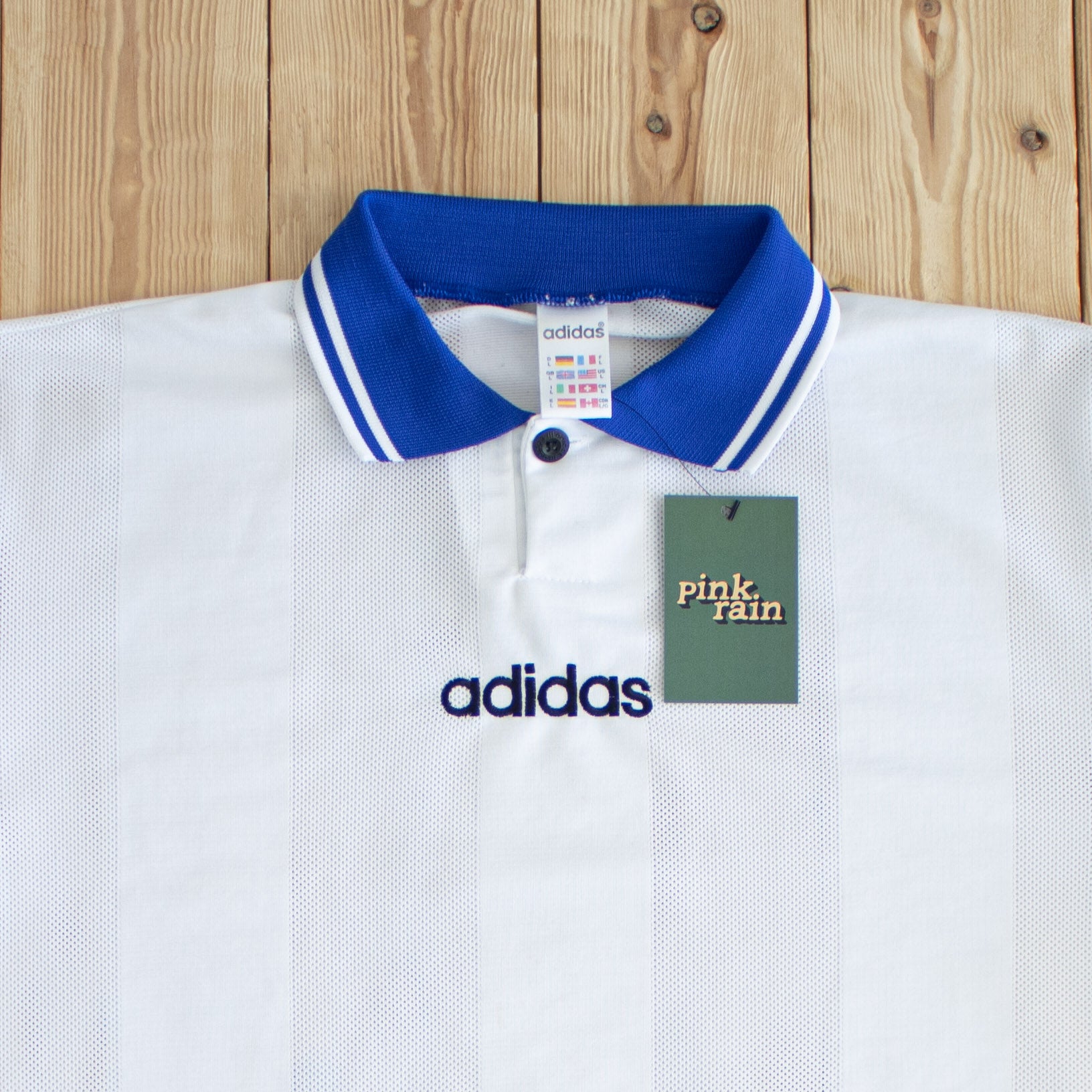 (L) Adidas Vintage Embroidered T-Shirt White