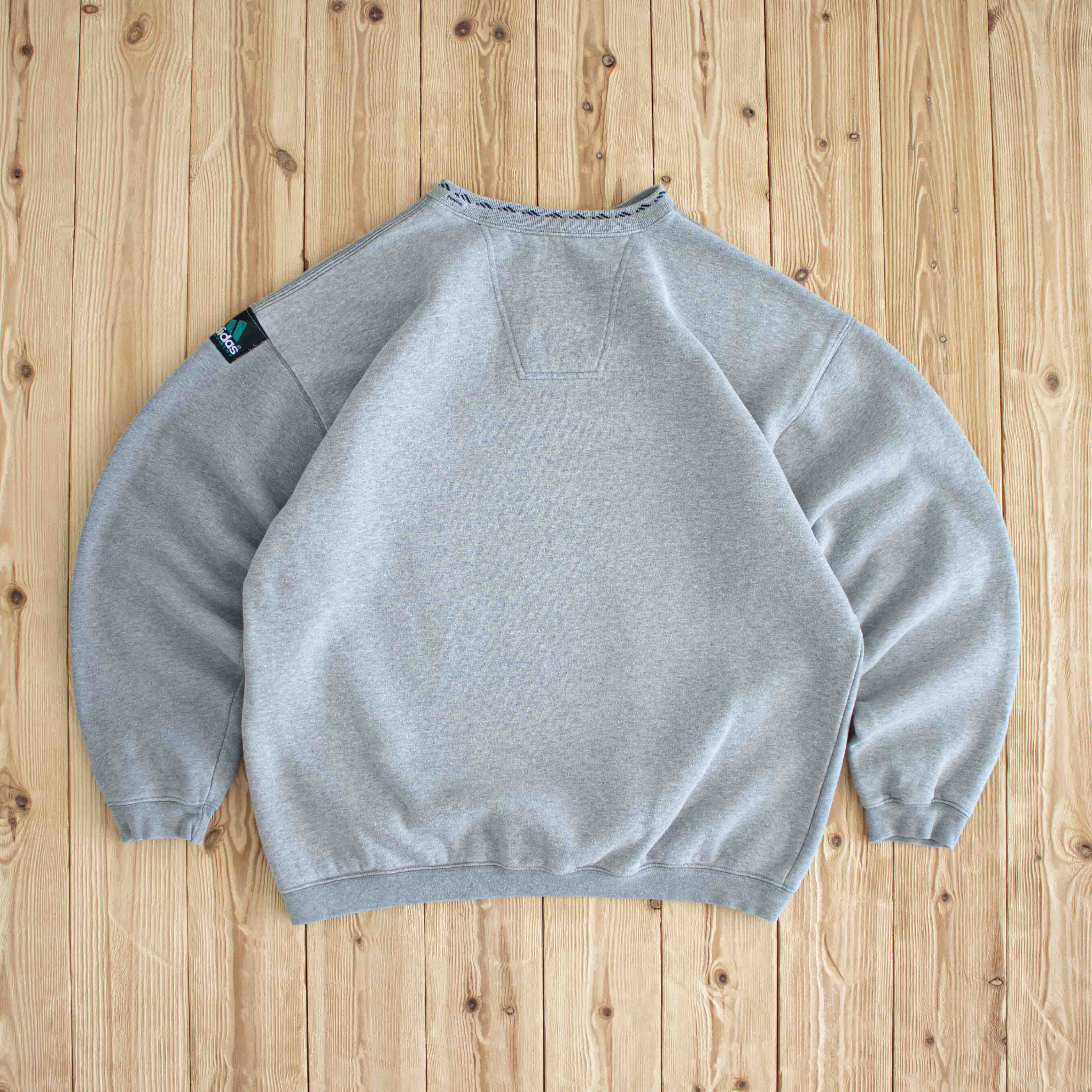 (M/L) Adidas Equipment Vintage Embroidered Sweatshirt Gray