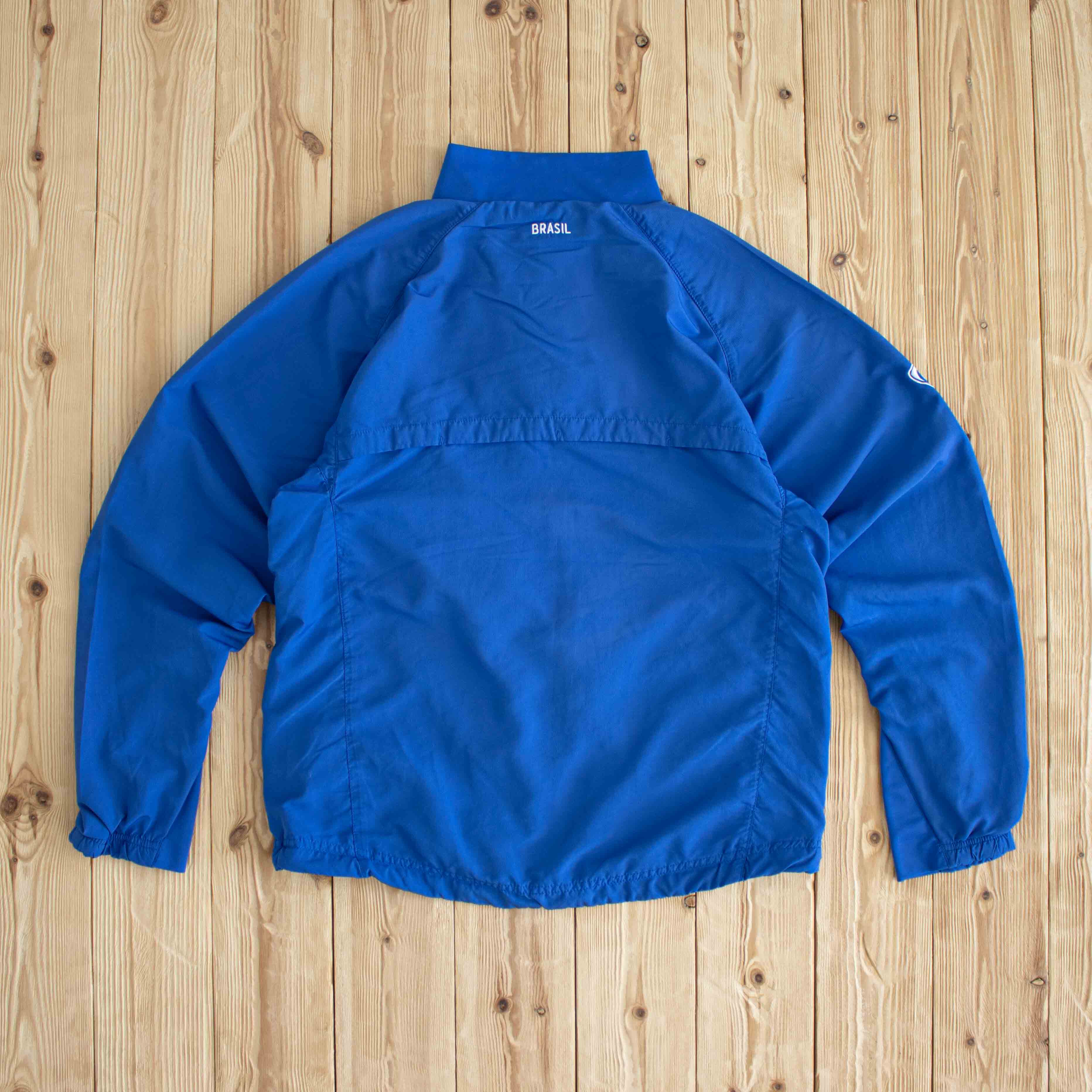 (S/M) Nike Brasil Vintage Embroidered Jacket Blue